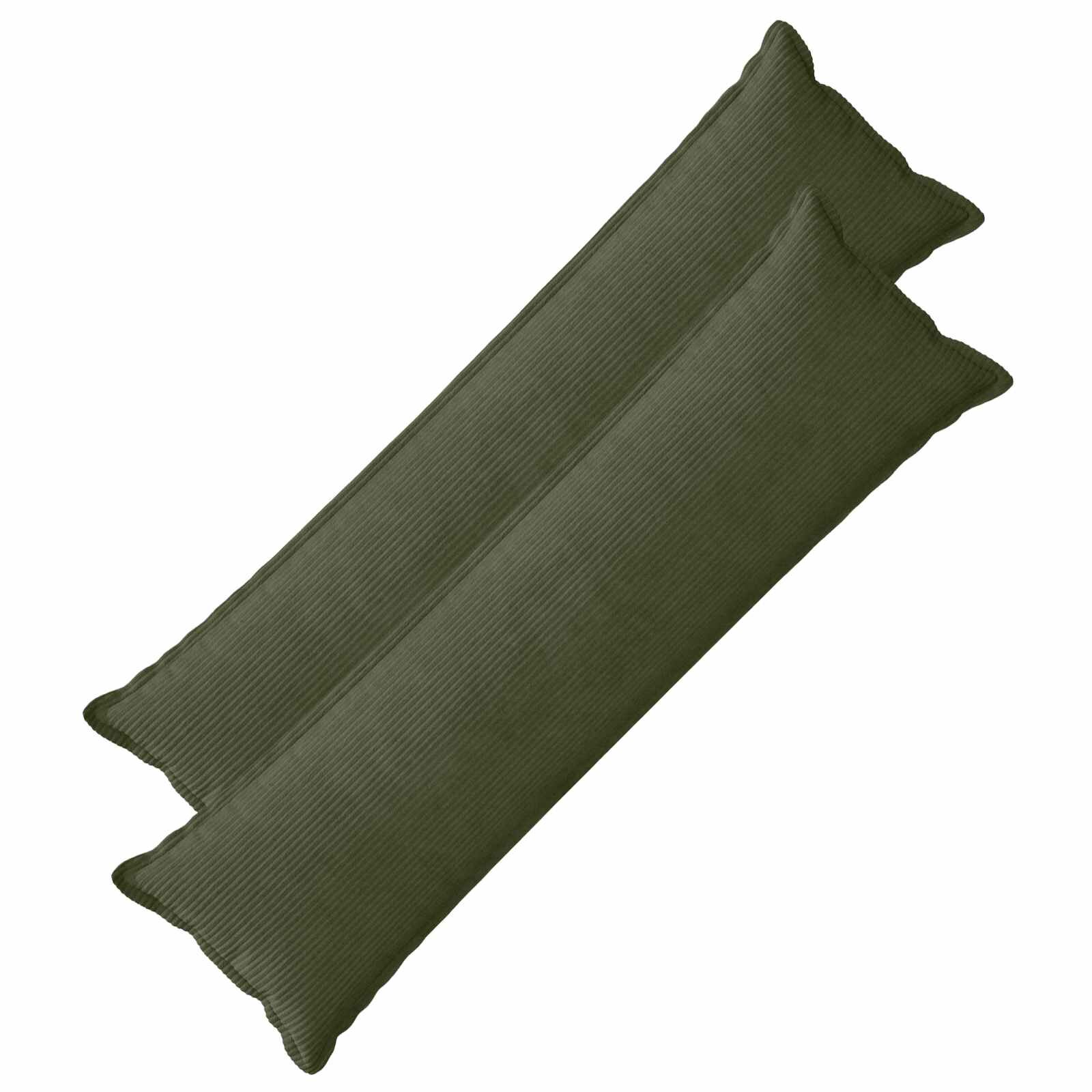 vidaXL Калъфка за възглавница 2 бр. HOUTEN Зелено 40 x 145 см кордурой