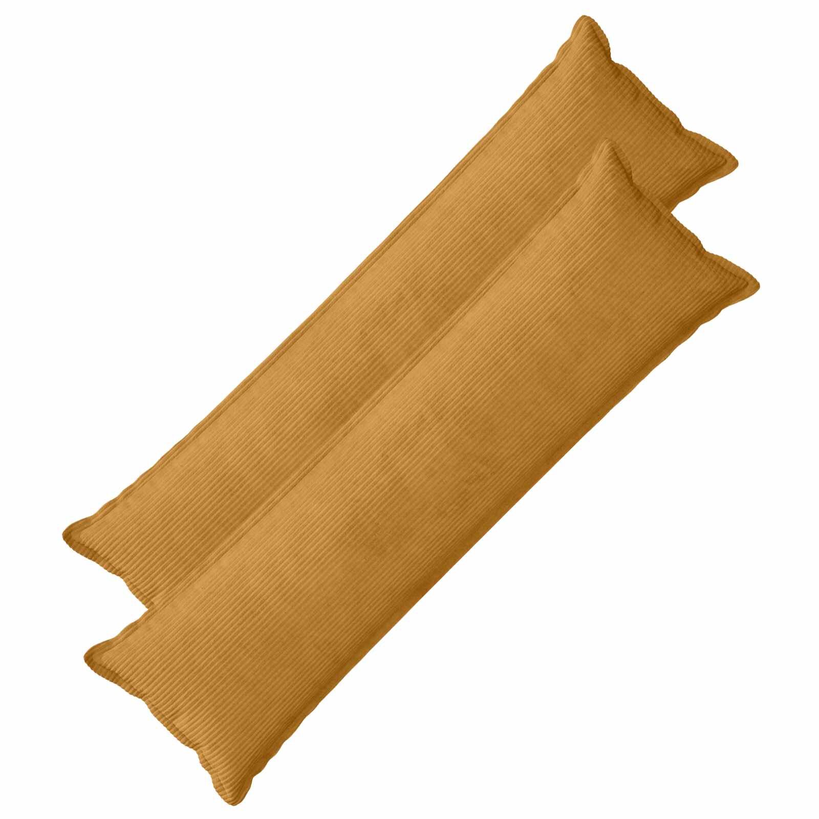vidaXL Калъфка за възглавница 2 бр. HOUTEN Жълто 40 x 145 см кордурой