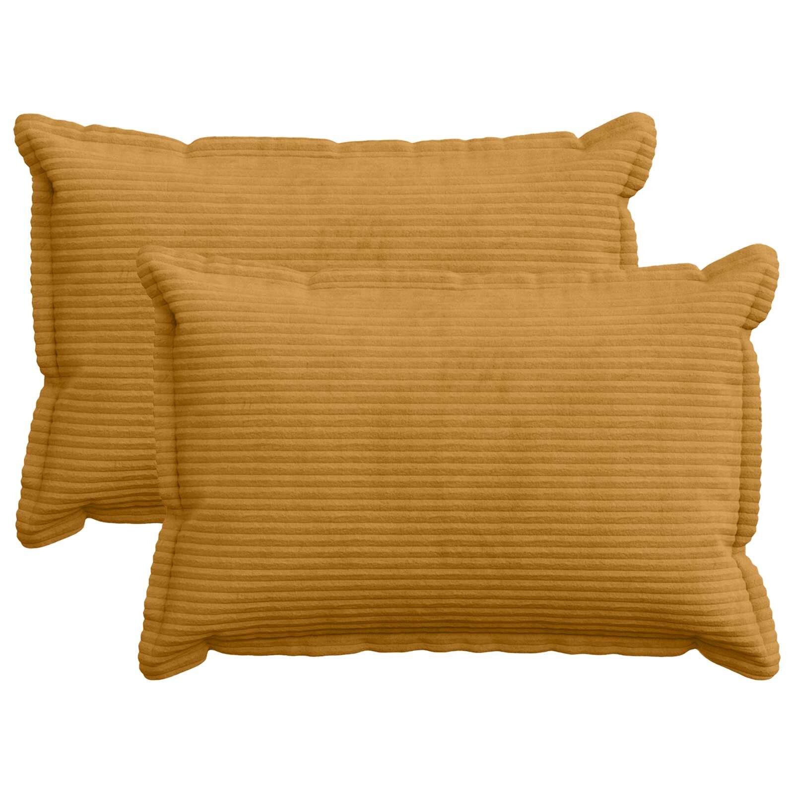 vidaXL Калъфка за възглавница 2 бр. HOUTEN Жълто 50 x 80 cm кордурой