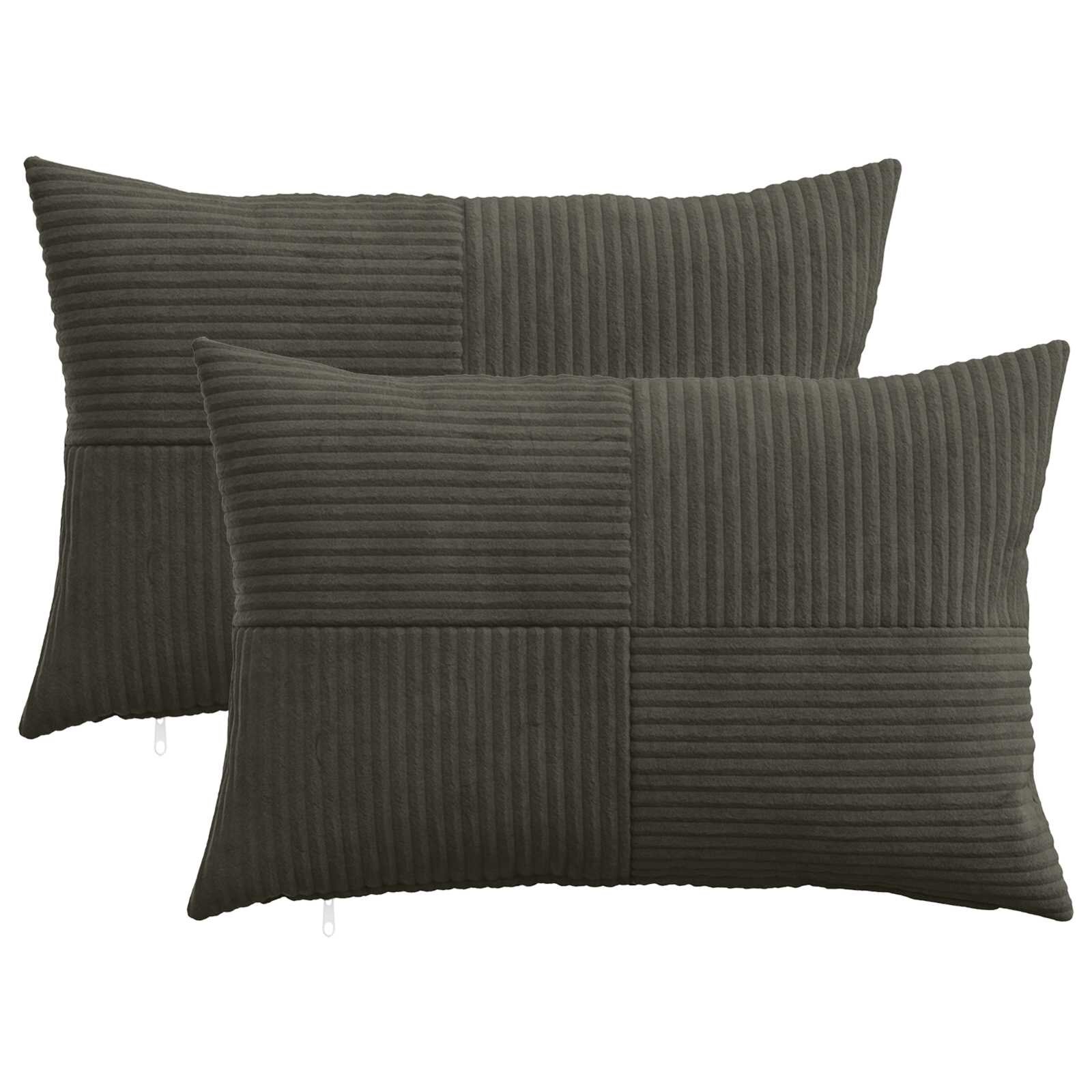 vidaXL Калъфка за възглавница 2 pcs ALMELO Антрацит 40 x 60 cm