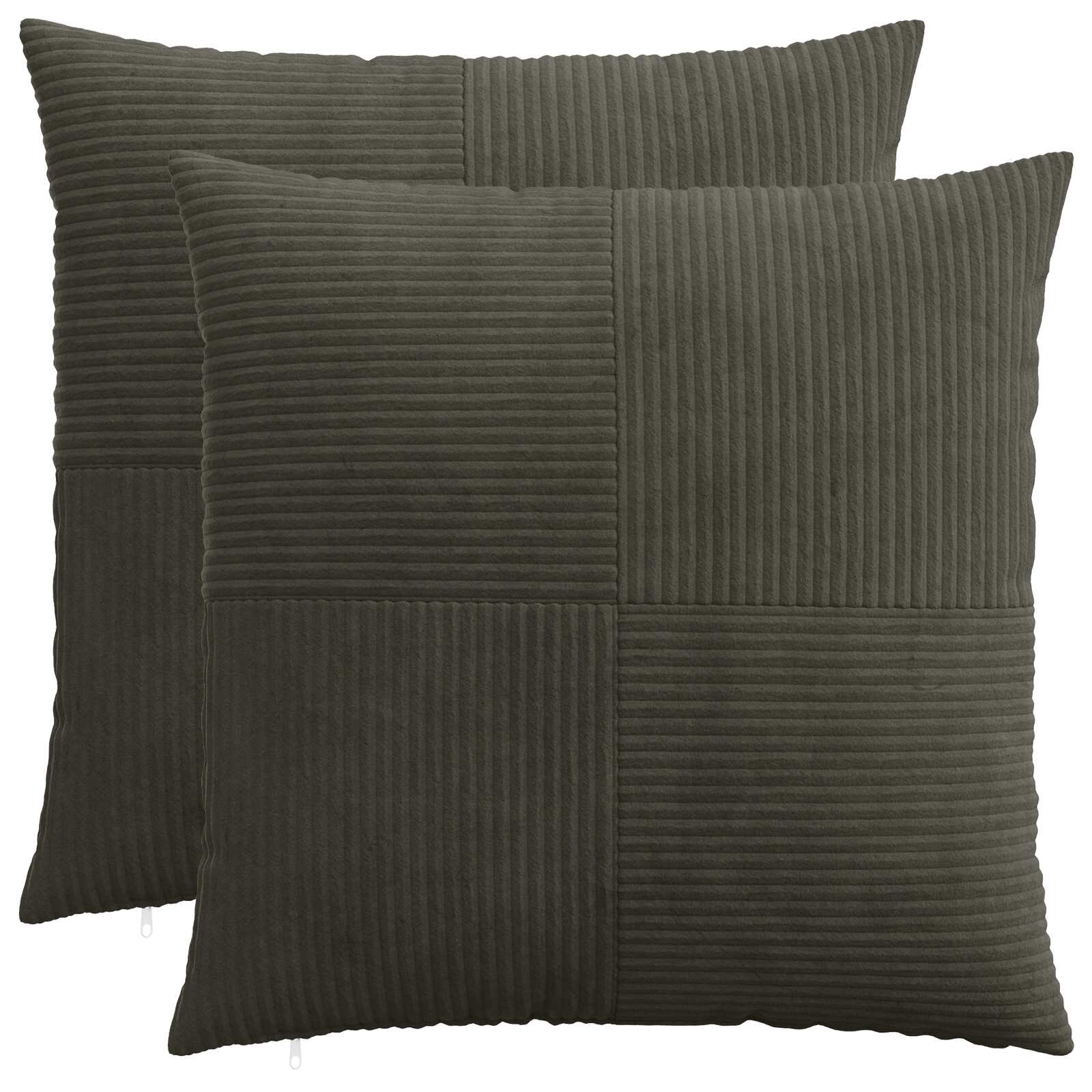vidaXL Калъфка за възглавница 2 pcs ALMELO Антрацит 55 x 55 см