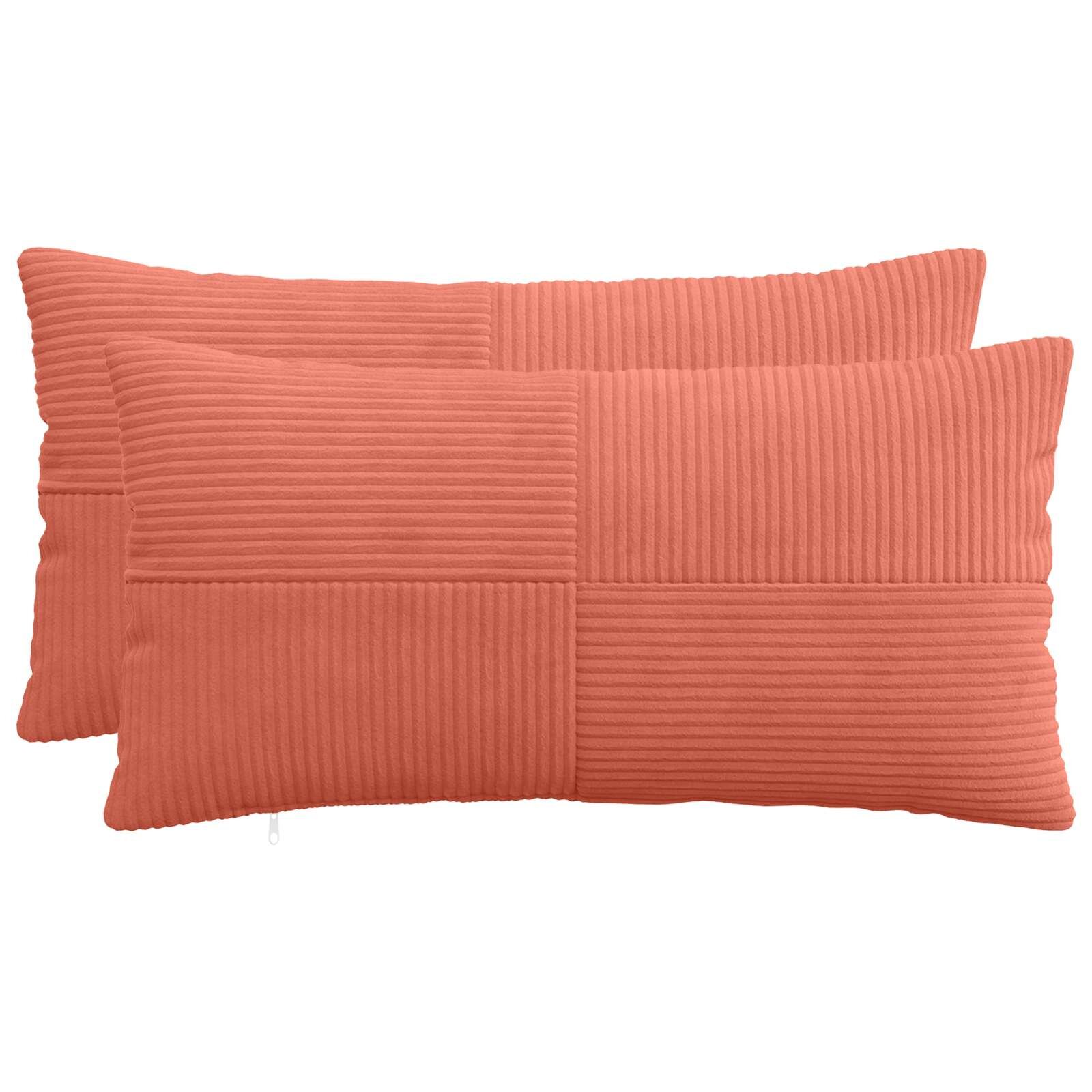vidaXL Калъфка за възглавница 2 pcs ALMELO Червено оранжево 40 x 80 cm