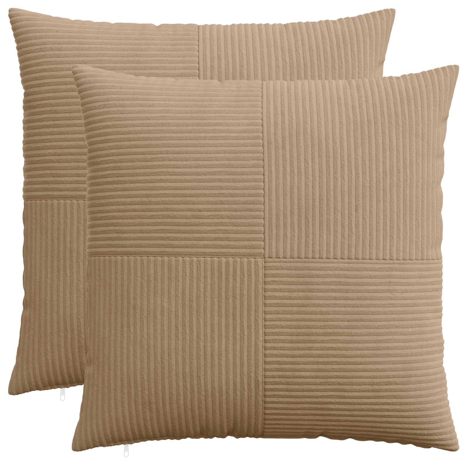 vidaXL Калъфка за възглавница 2 pcs ALMELO Кафяво 80 x 80 cm кордурой