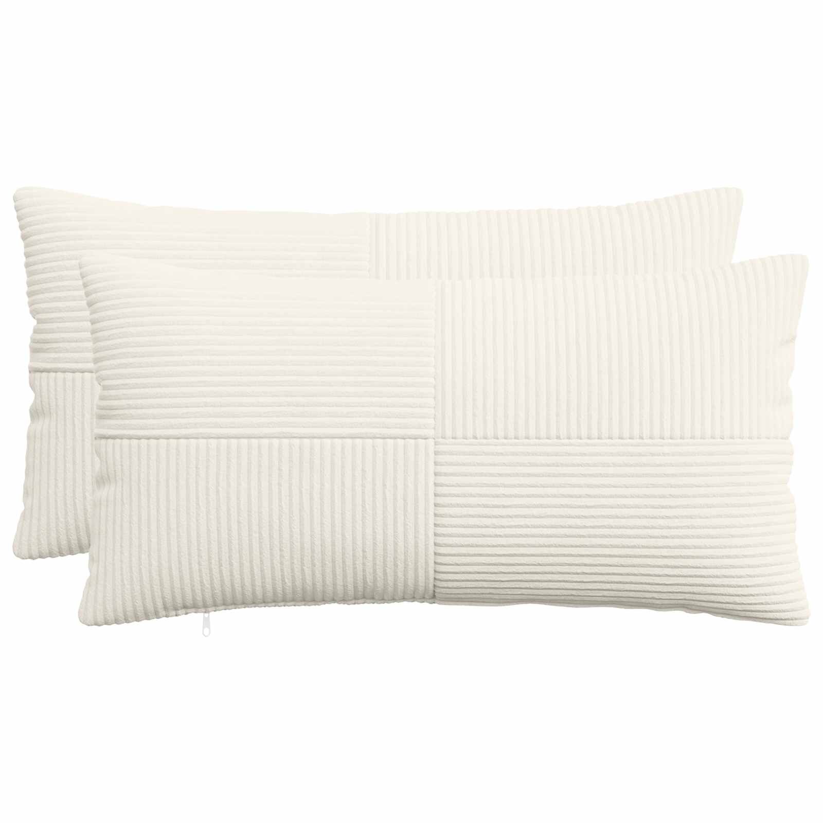 vidaXL Калъфка за възглавница 2 pcs ALMELO Кремаво 40 x 80 cm кордурой
