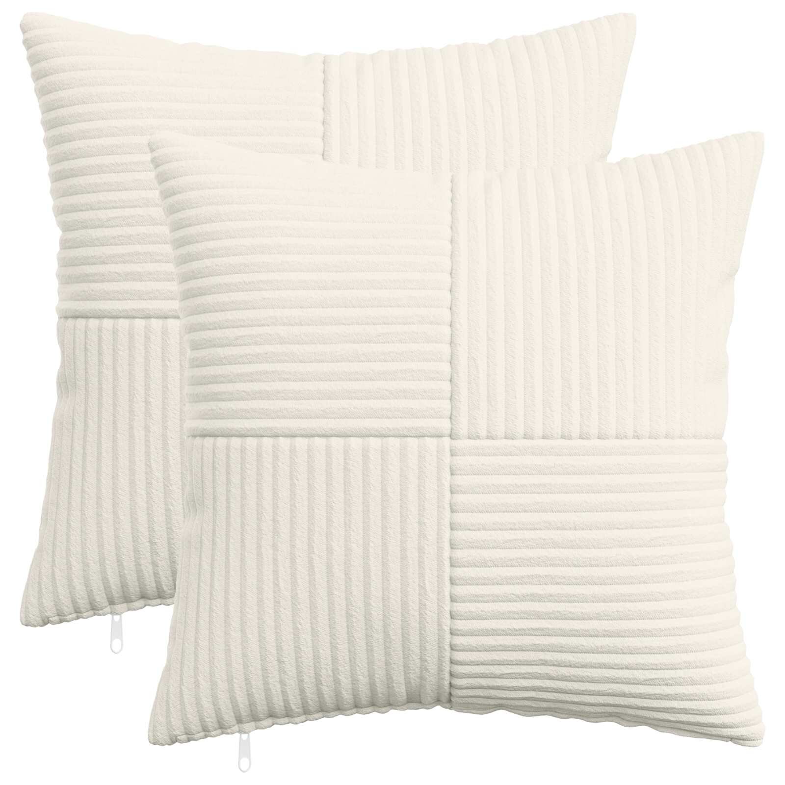 vidaXL Калъфка за възглавница 2 pcs ALMELO Кремаво 45 x 45 cm кордурой
