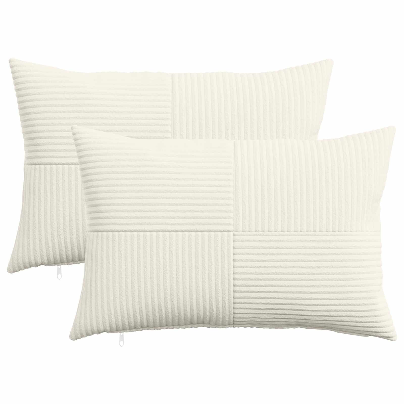 vidaXL Калъфка за възглавница 2 pcs ALMELO Кремаво 50 x 80 cm кордурой
