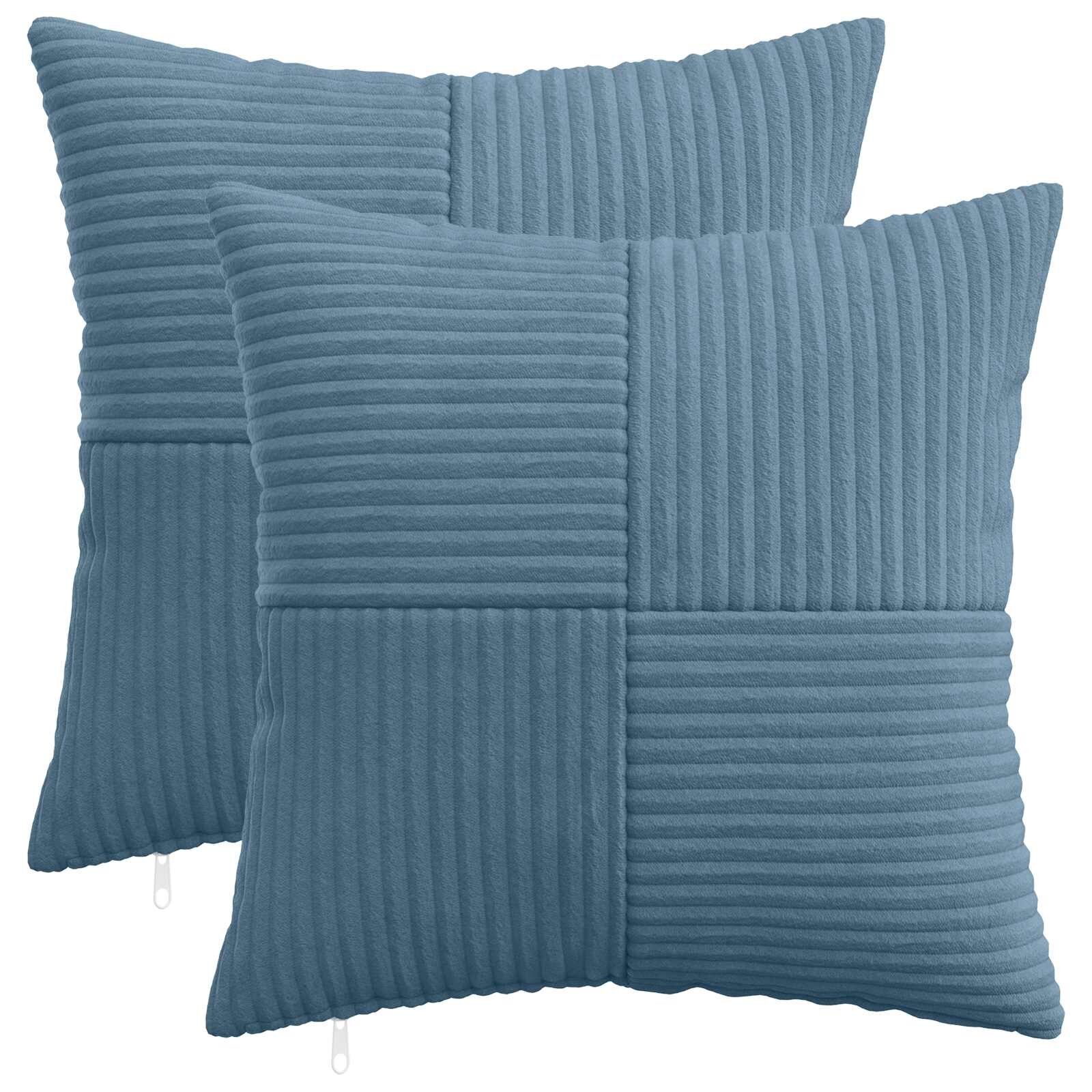 vidaXL Калъфка за възглавница 2 pcs ALMELO Синьо 35 x 35 cm кордурой