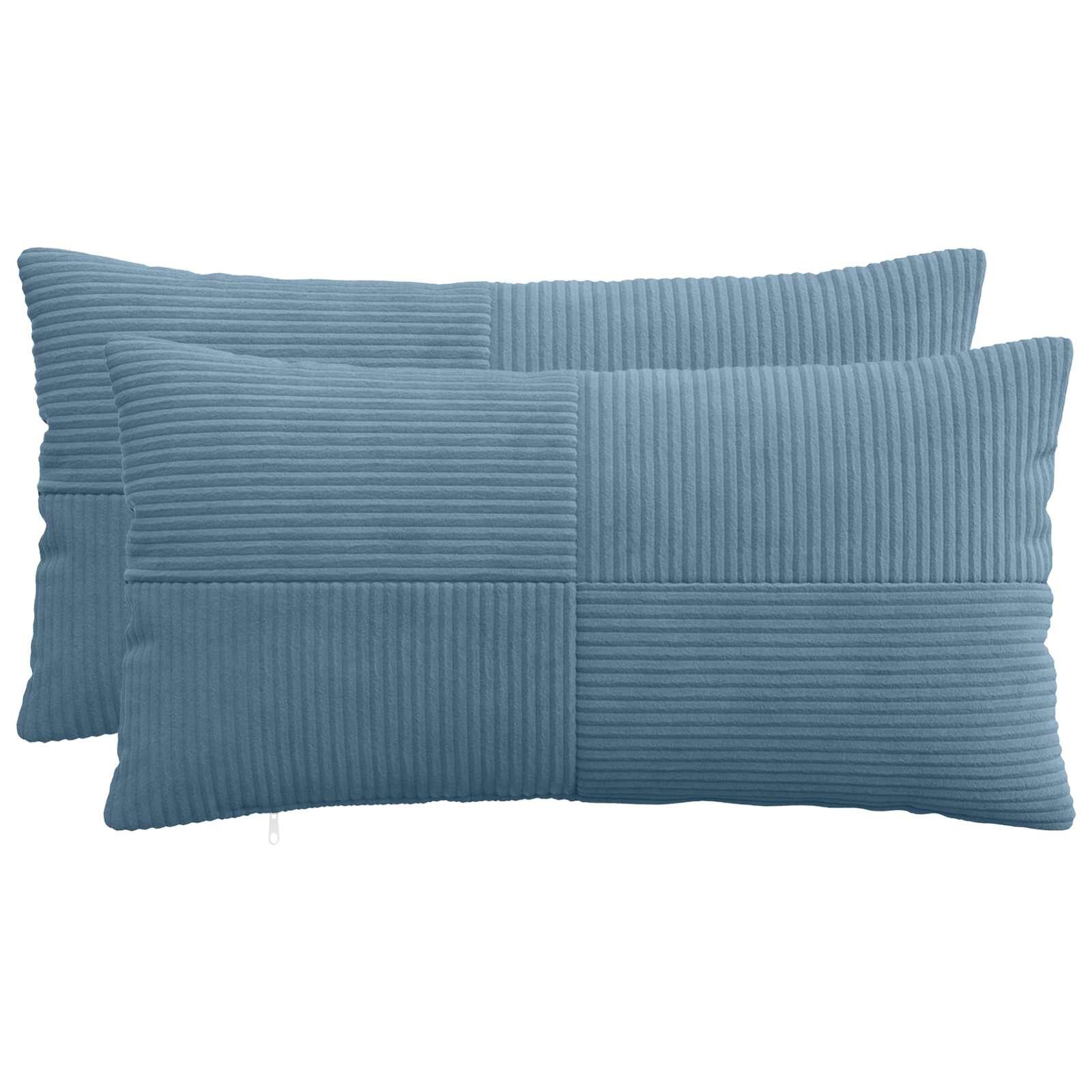 vidaXL Калъфка за възглавница 2 pcs ALMELO Синьо 40 x 80 cm кордурой