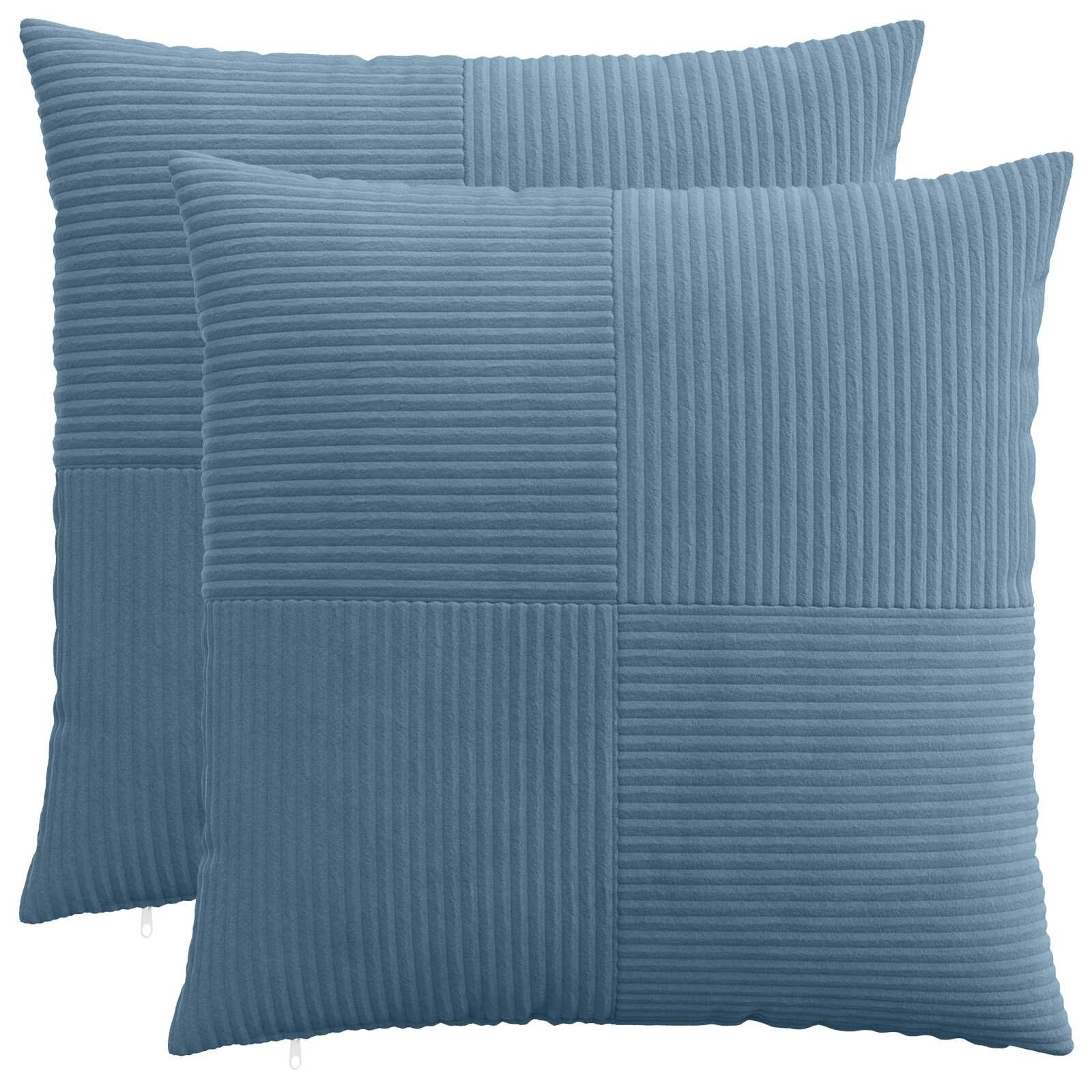 vidaXL Калъфка за възглавница 2 pcs ALMELO Синьо 80 x 80 cm кордурой