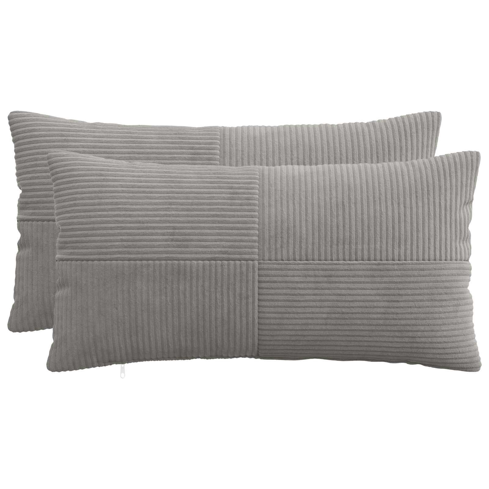 vidaXL Калъфка за възглавница 2 pcs ALMELO Светлосиво 40 x 80 cm