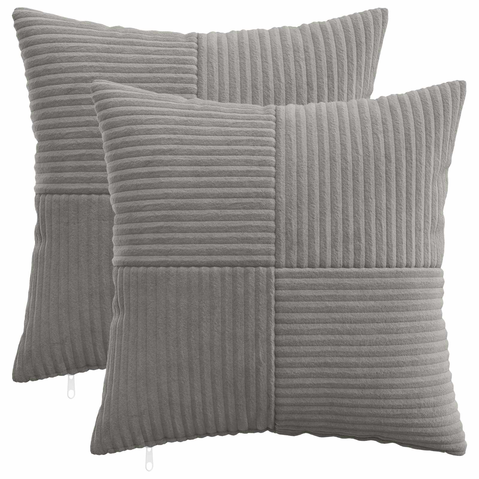 vidaXL Калъфка за възглавница 2 pcs ALMELO Светлосиво 45 x 45 cm