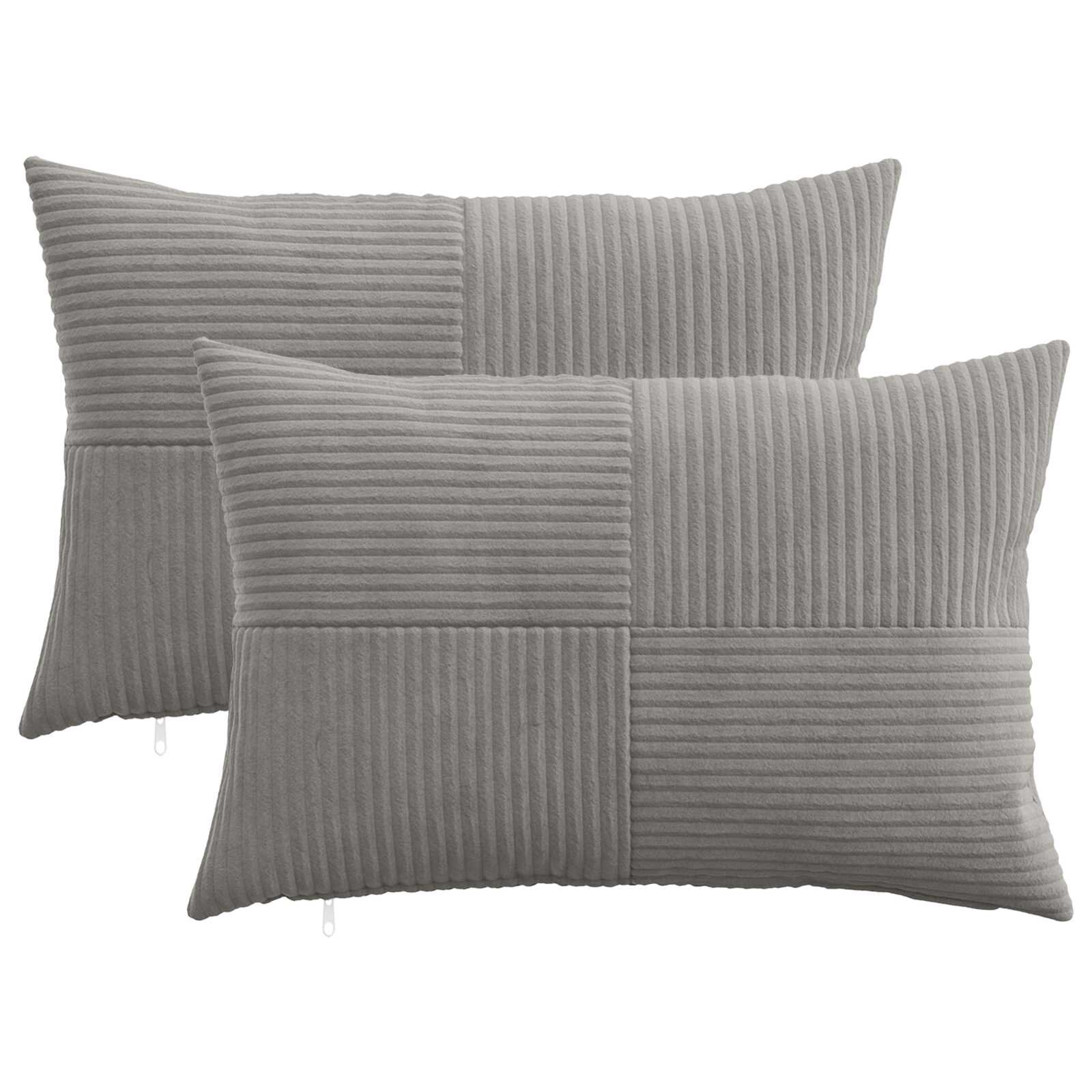 vidaXL Калъфка за възглавница 2 pcs ALMELO Светлосиво 50 x 80 cm