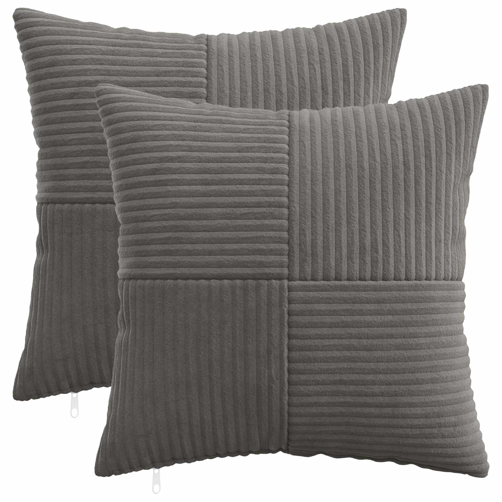 vidaXL Калъфка за възглавница 2 pcs ALMELO Тъмносиво 30 x 30 cm