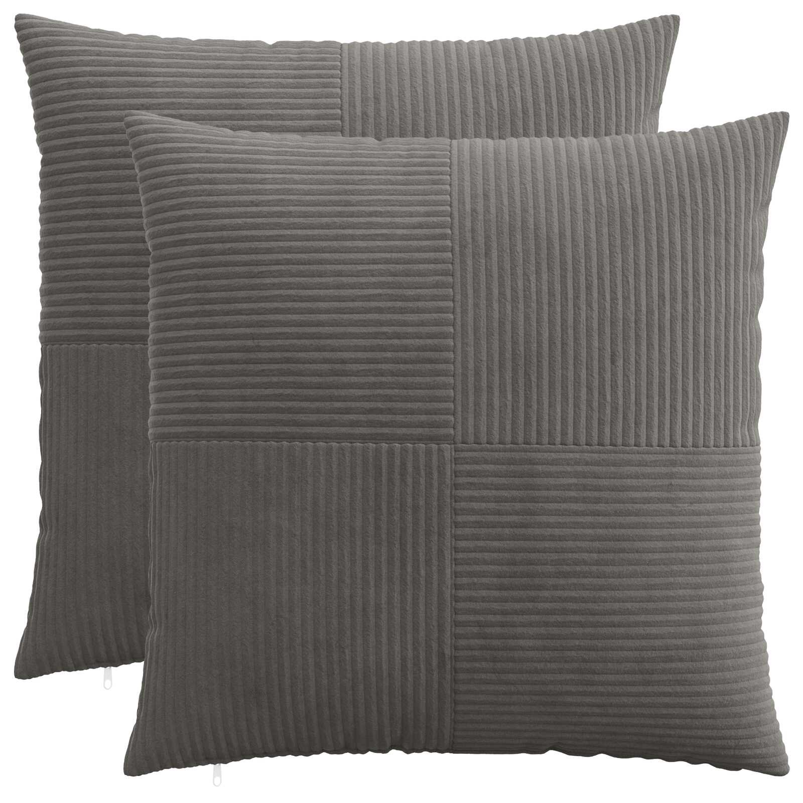 vidaXL Калъфка за възглавница 2 pcs ALMELO Тъмносиво 70 x 70 cm