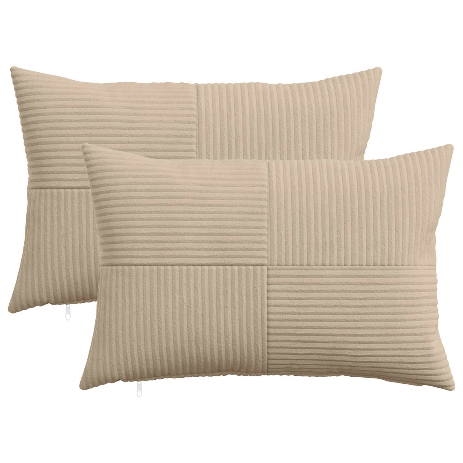 vidaXL Калъфка за възглавница 2 pcs ALMELO Таупе 50 x 70 cm кордурой