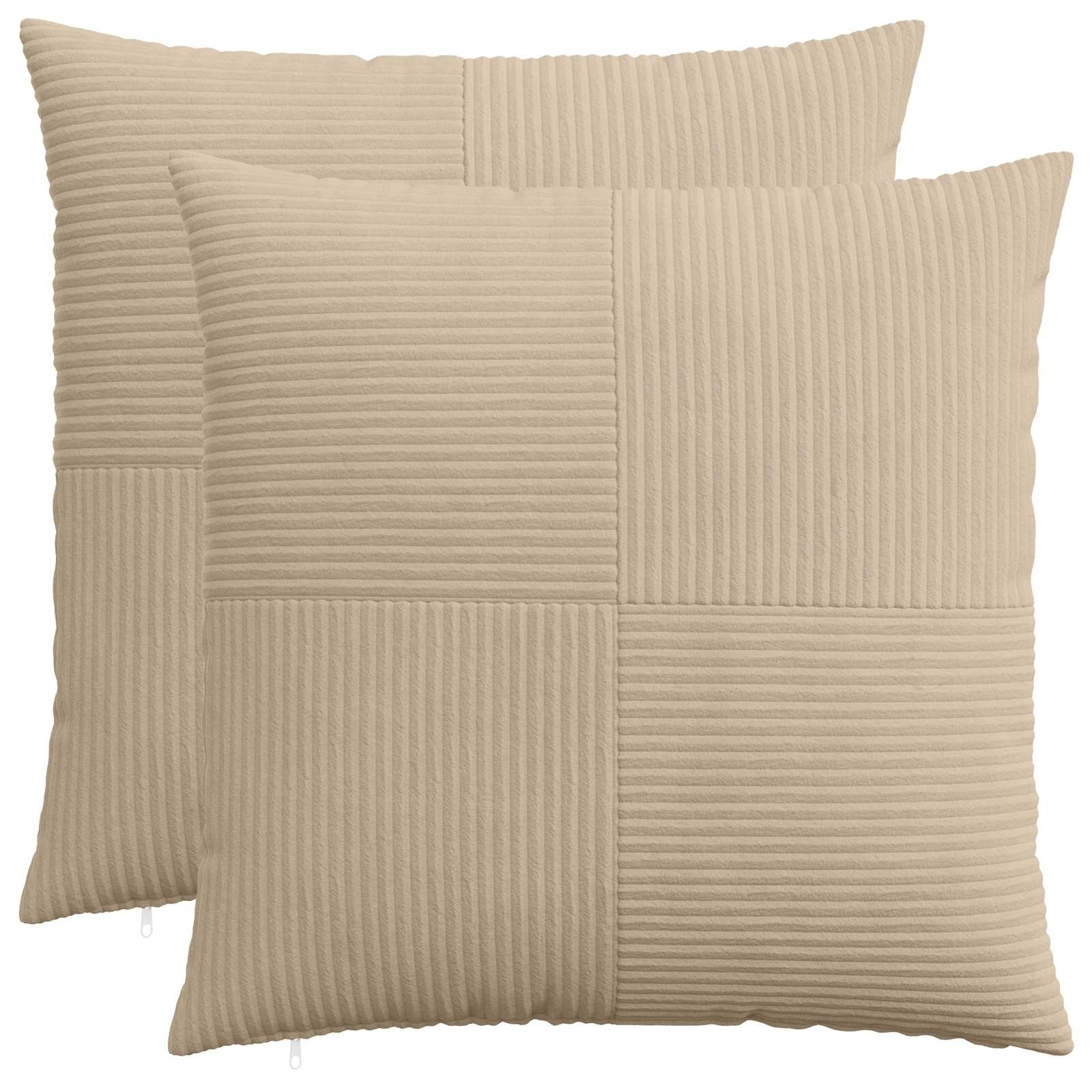 vidaXL Калъфка за възглавница 2 pcs ALMELO Таупе 55 x 55 см кордурой