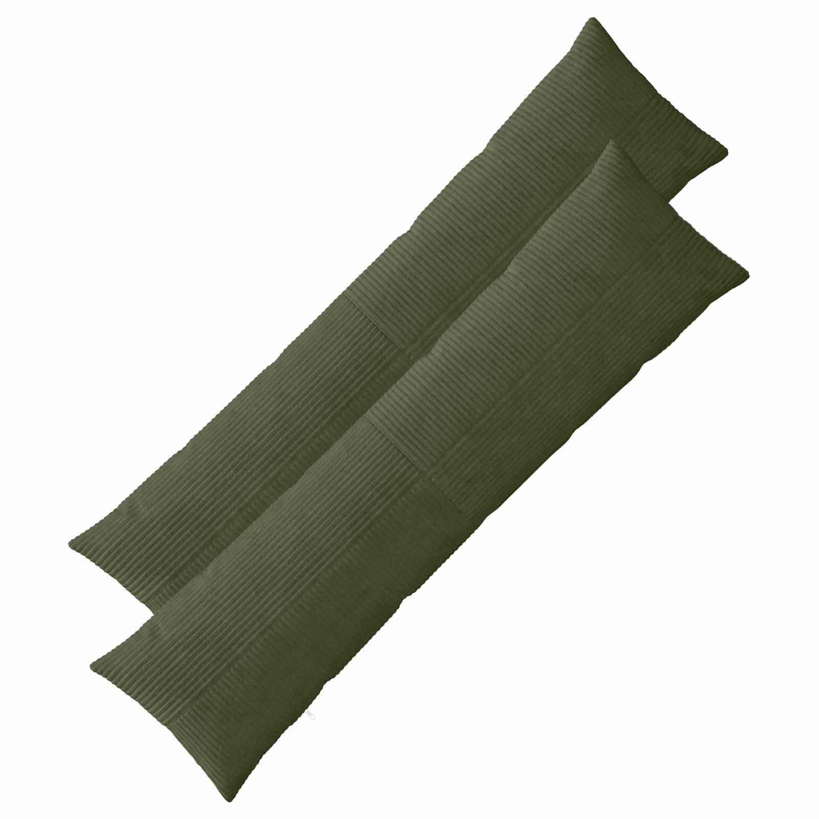 vidaXL Калъфка за възглавница 2 pcs ALMELO Зелено 40 x 145 см кордурой