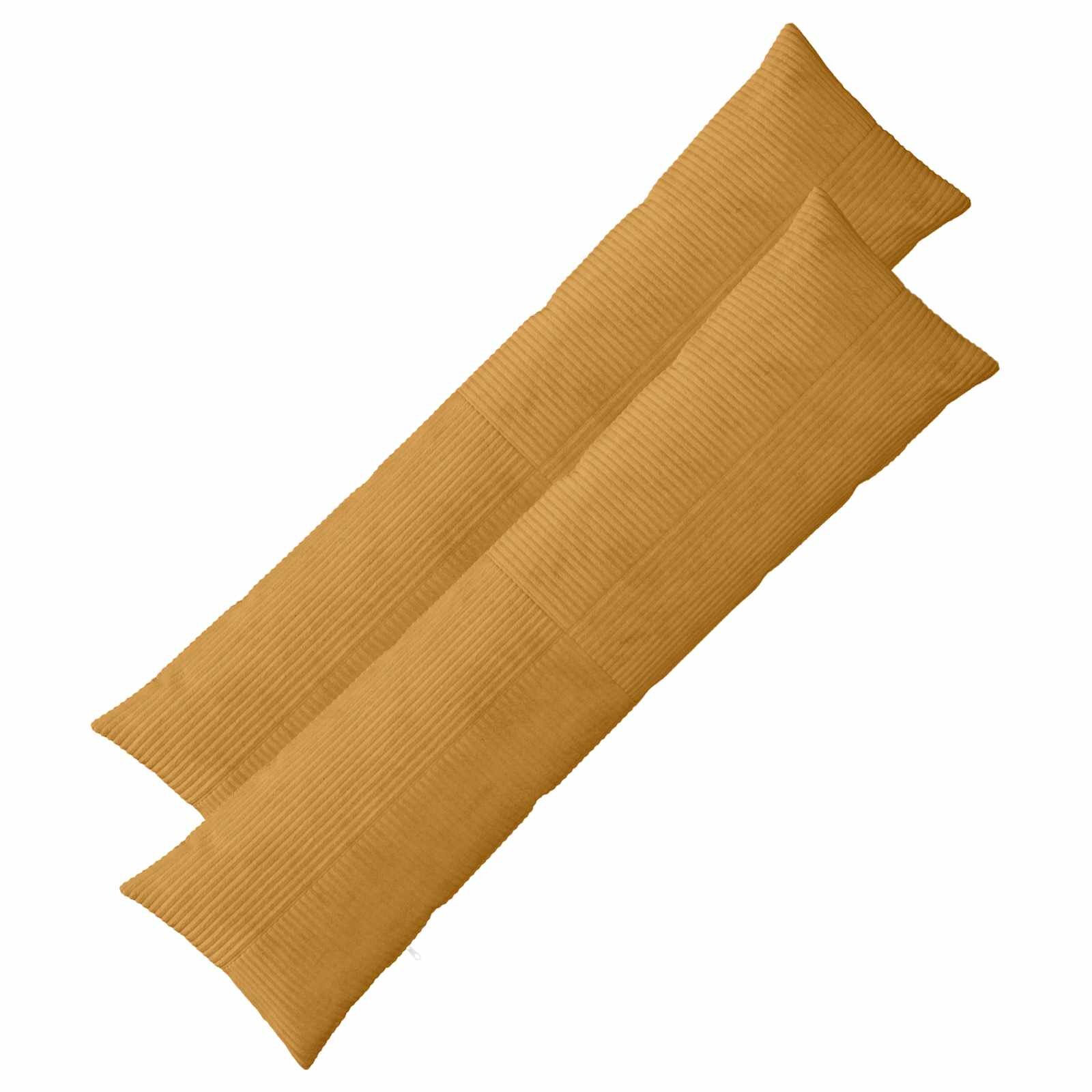 vidaXL Калъфка за възглавница 2 pcs ALMELO Жълто 40 x 145 см кордурой