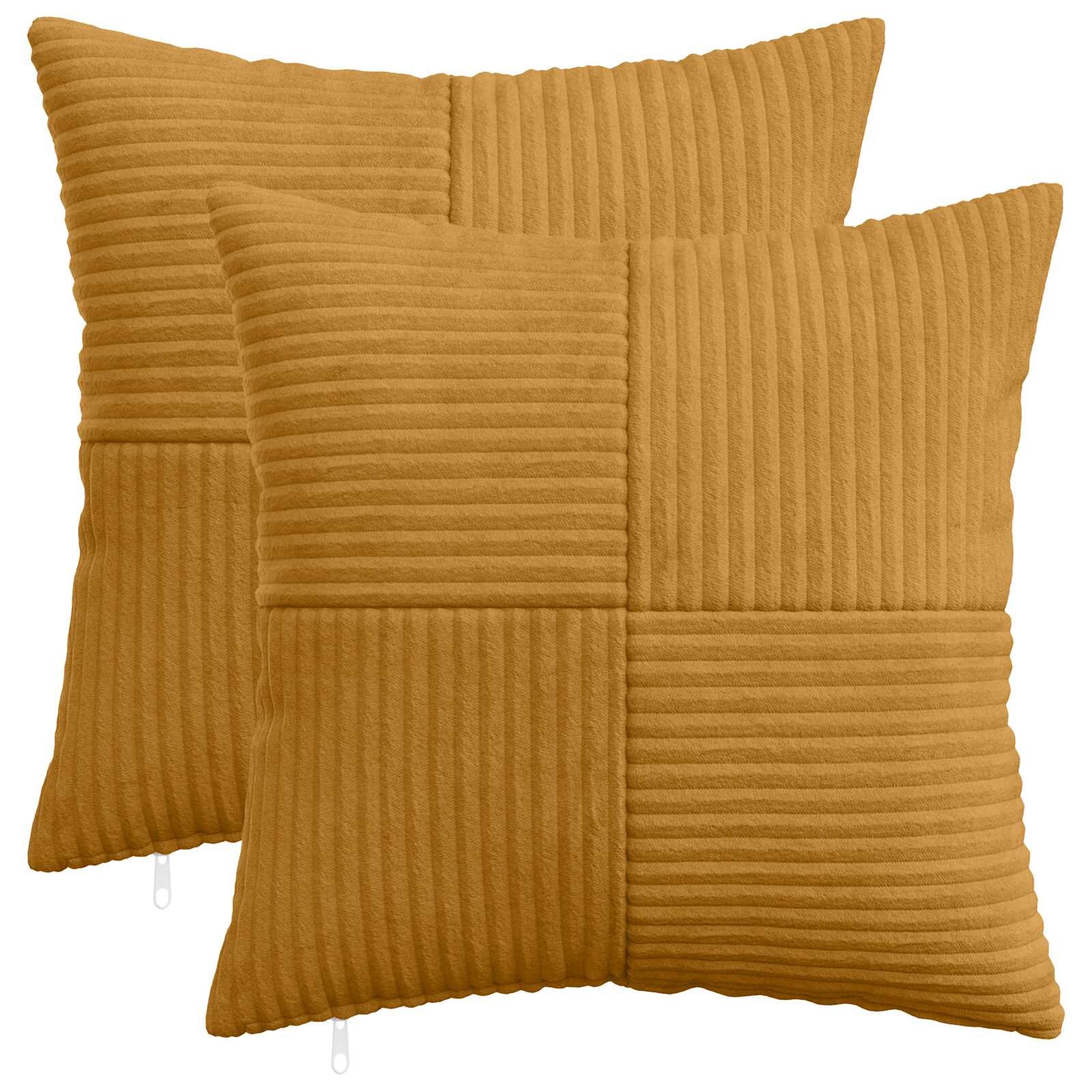vidaXL Калъфка за възглавница 2 pcs ALMELO Жълто 40 x 40 cm кордурой