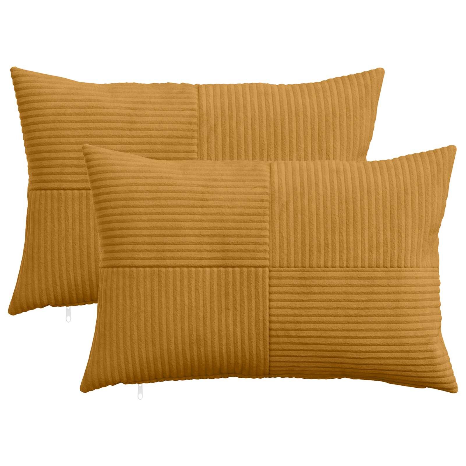 vidaXL Калъфка за възглавница 2 pcs ALMELO Жълто 50 x 70 cm кордурой