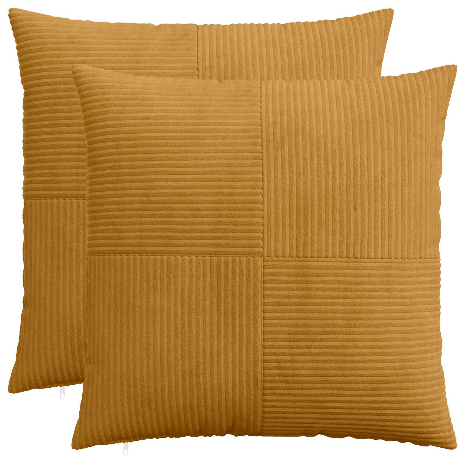 vidaXL Калъфка за възглавница 2 pcs ALMELO Жълто 70 x 70 cm кордурой
