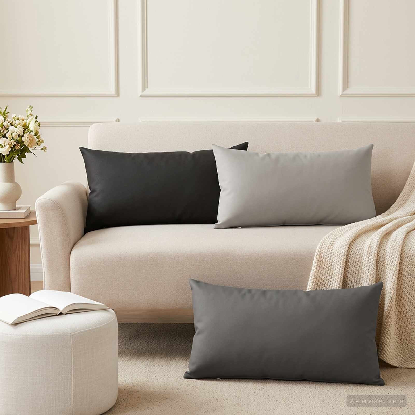 vidaXL Калъфка за възглавница 2 pcs HEERLEN Антрацит 40 x 80 cm