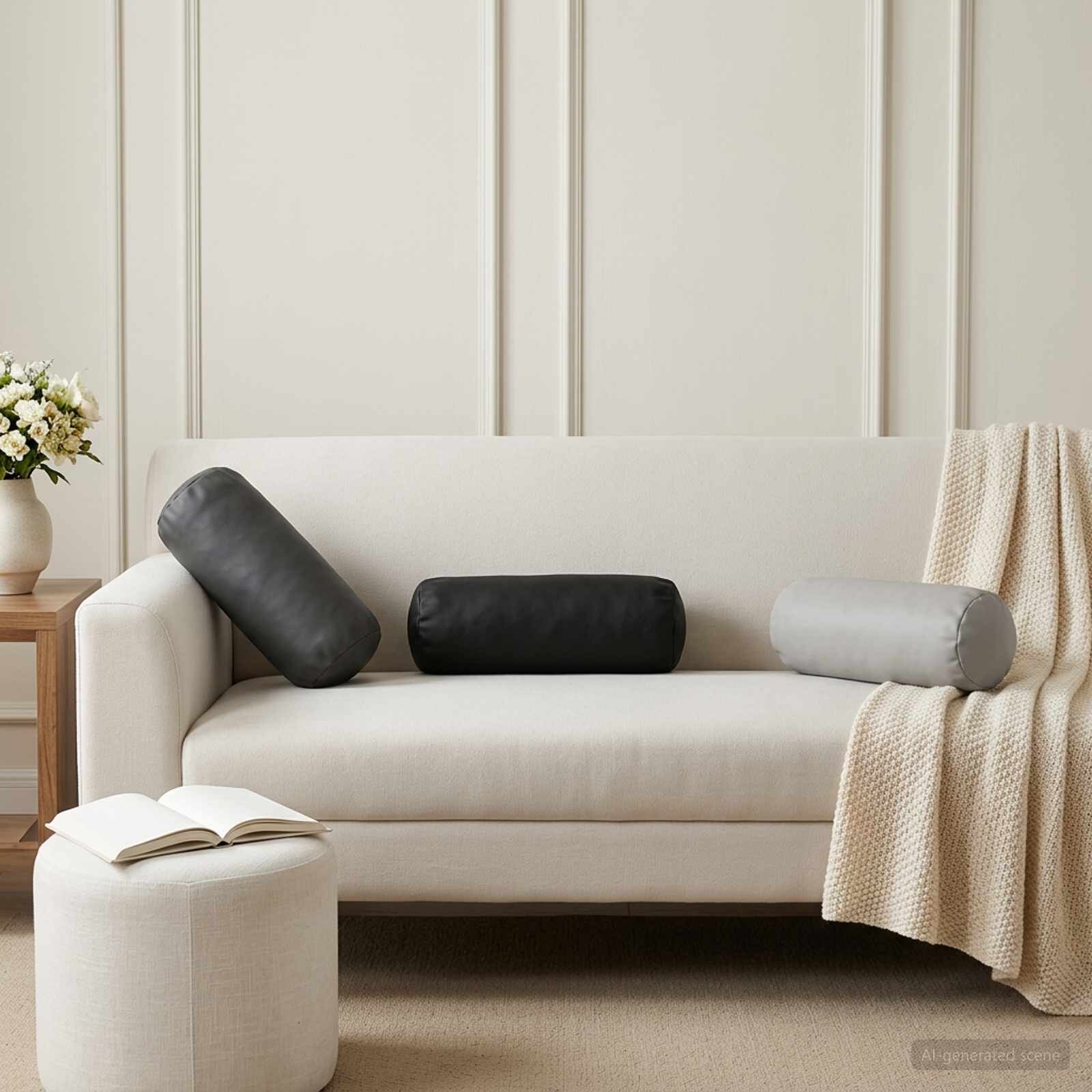vidaXL Калъфка за възглавница 2 pcs HEERLEN Антрацит Ø 15 x 40 см