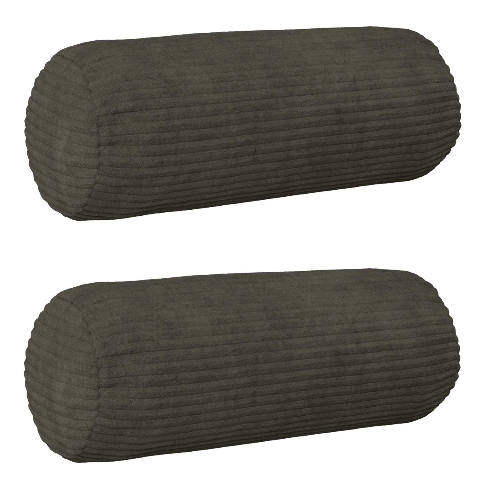 vidaXL Калъфка за възглавница 2 pcs HEERLEN Антрацит Ø 15 x 40 см