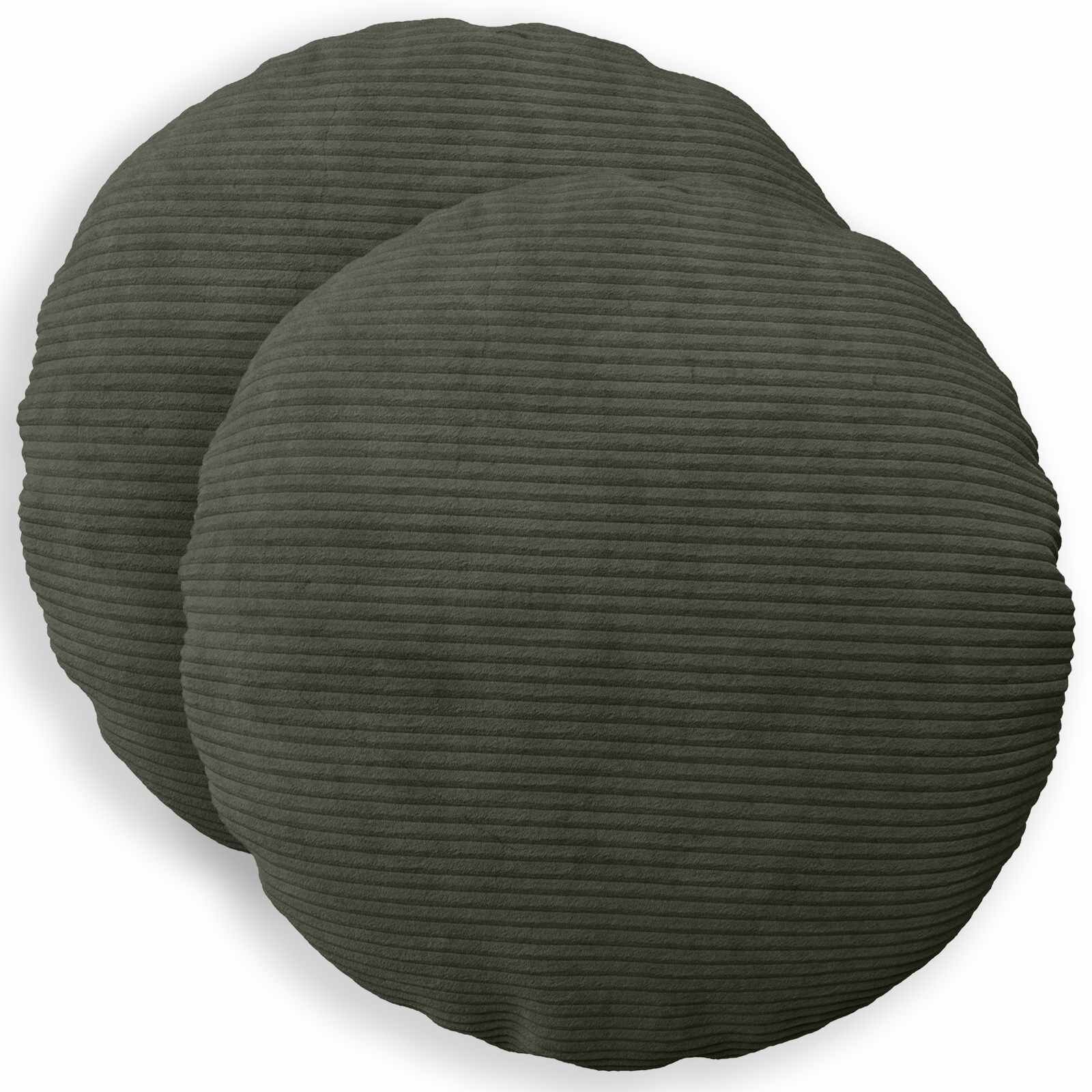 vidaXL Калъфка за възглавница 2 pcs HEERLEN Антрацит Ø 60 cm кордурой