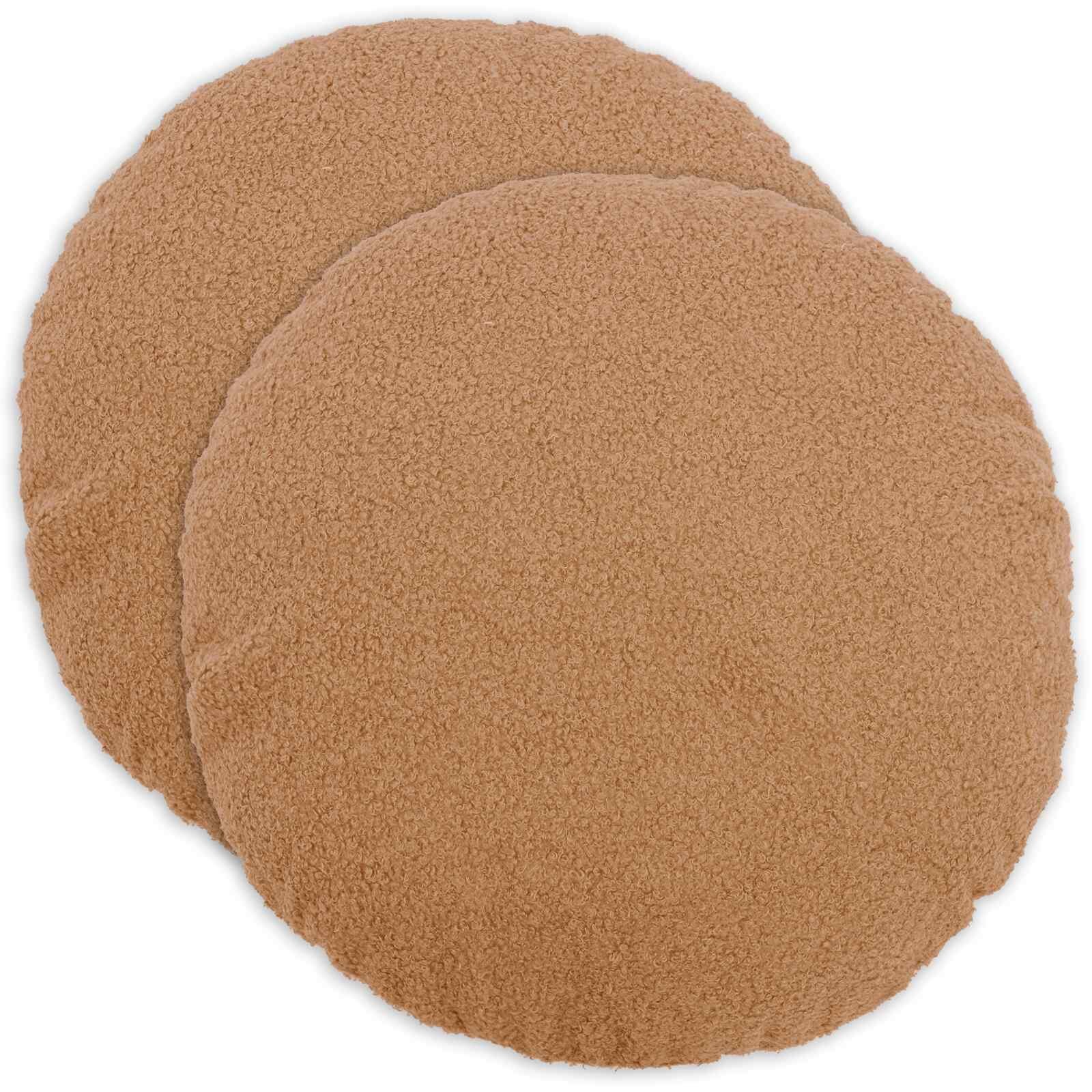 vidaXL Калъфка за възглавница 2 pcs HEERLEN Бежово Ø 60 cm Букле