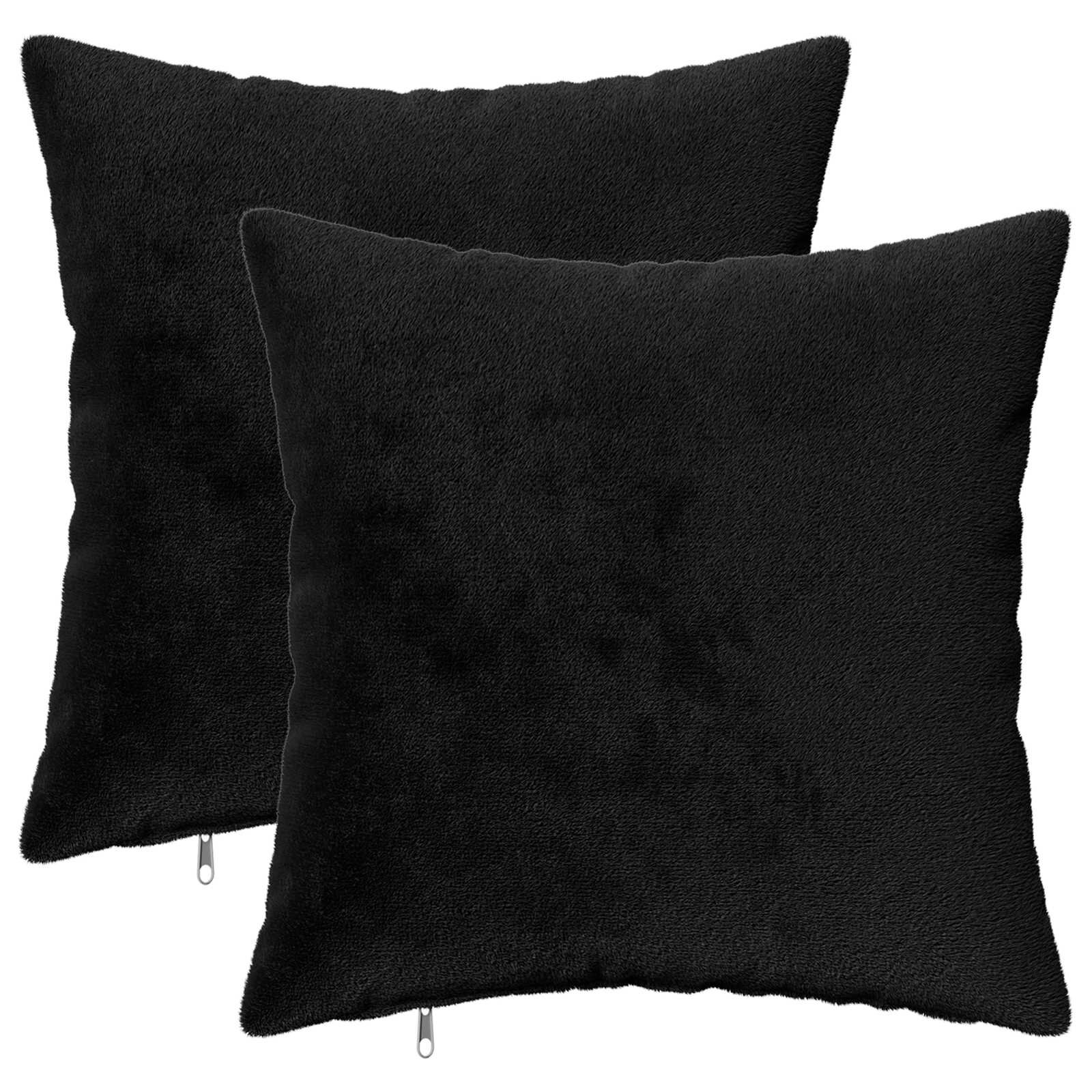 vidaXL Калъфка за възглавница 2 pcs HEERLEN Черно 40 x 40 cm Фланела