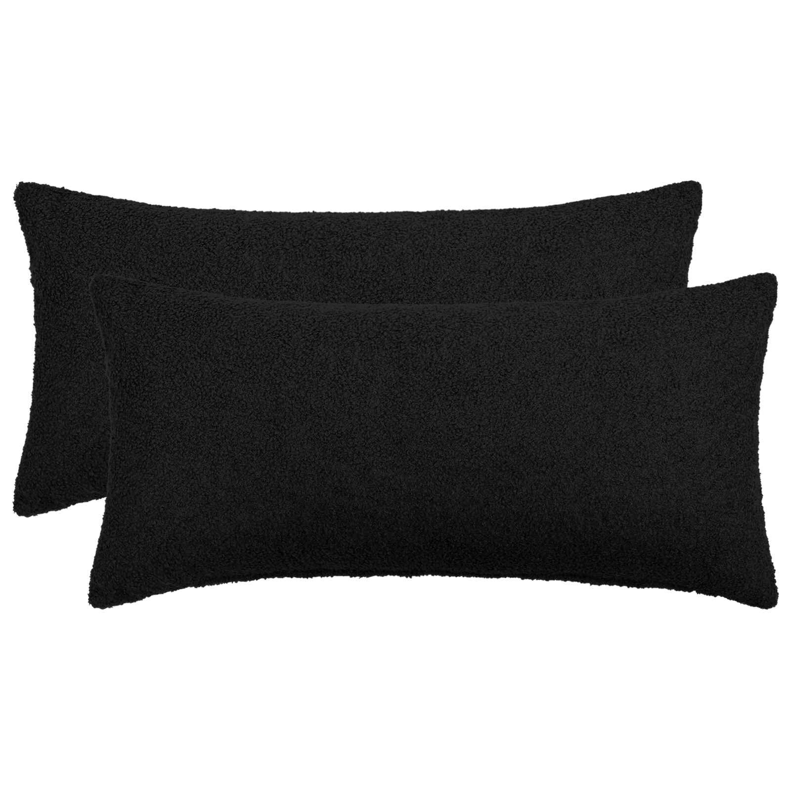 vidaXL Калъфка за възглавница 2 pcs HEERLEN Черно 40 x 80 cm Букле