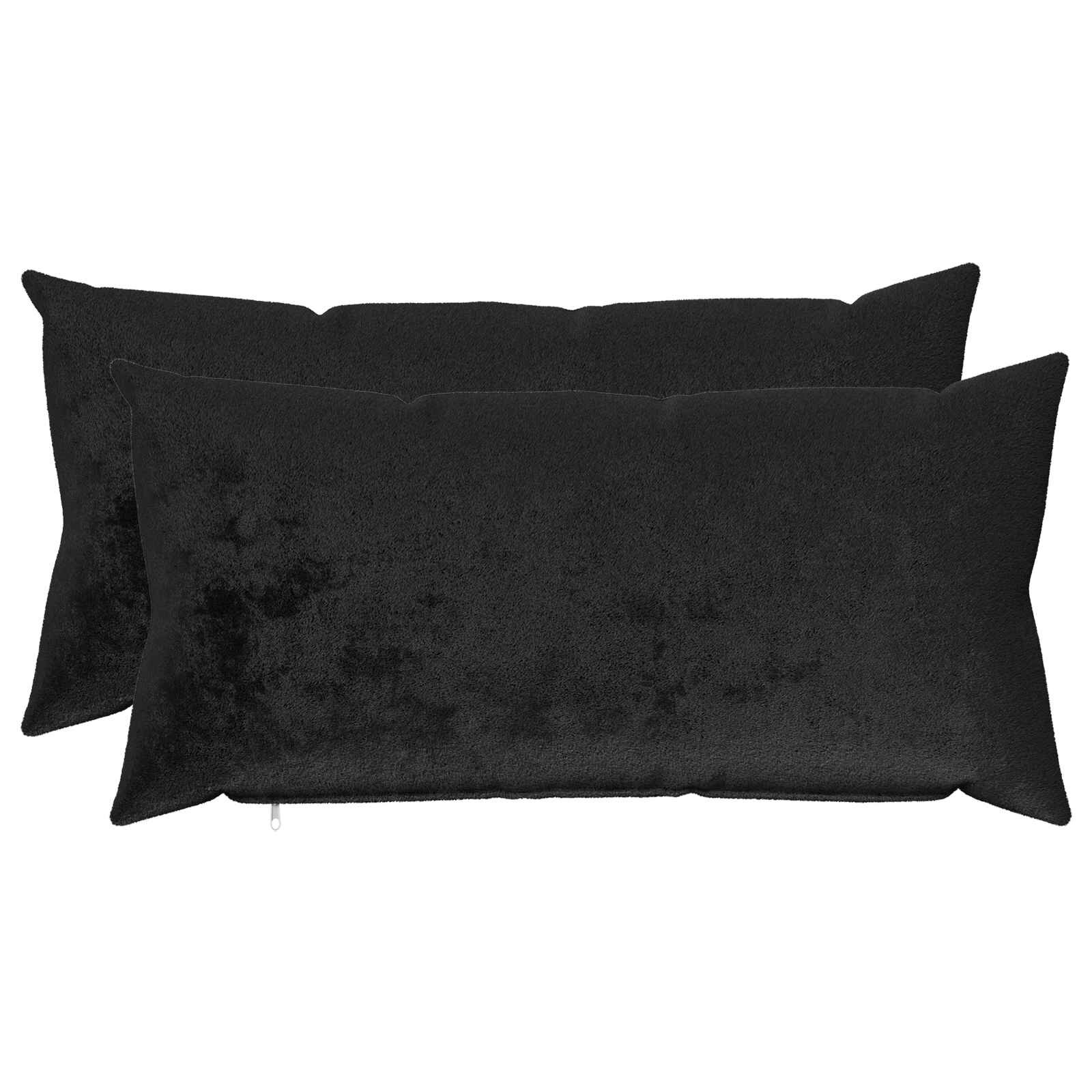 vidaXL Калъфка за възглавница 2 pcs HEERLEN Черно 40 x 80 cm Фланела