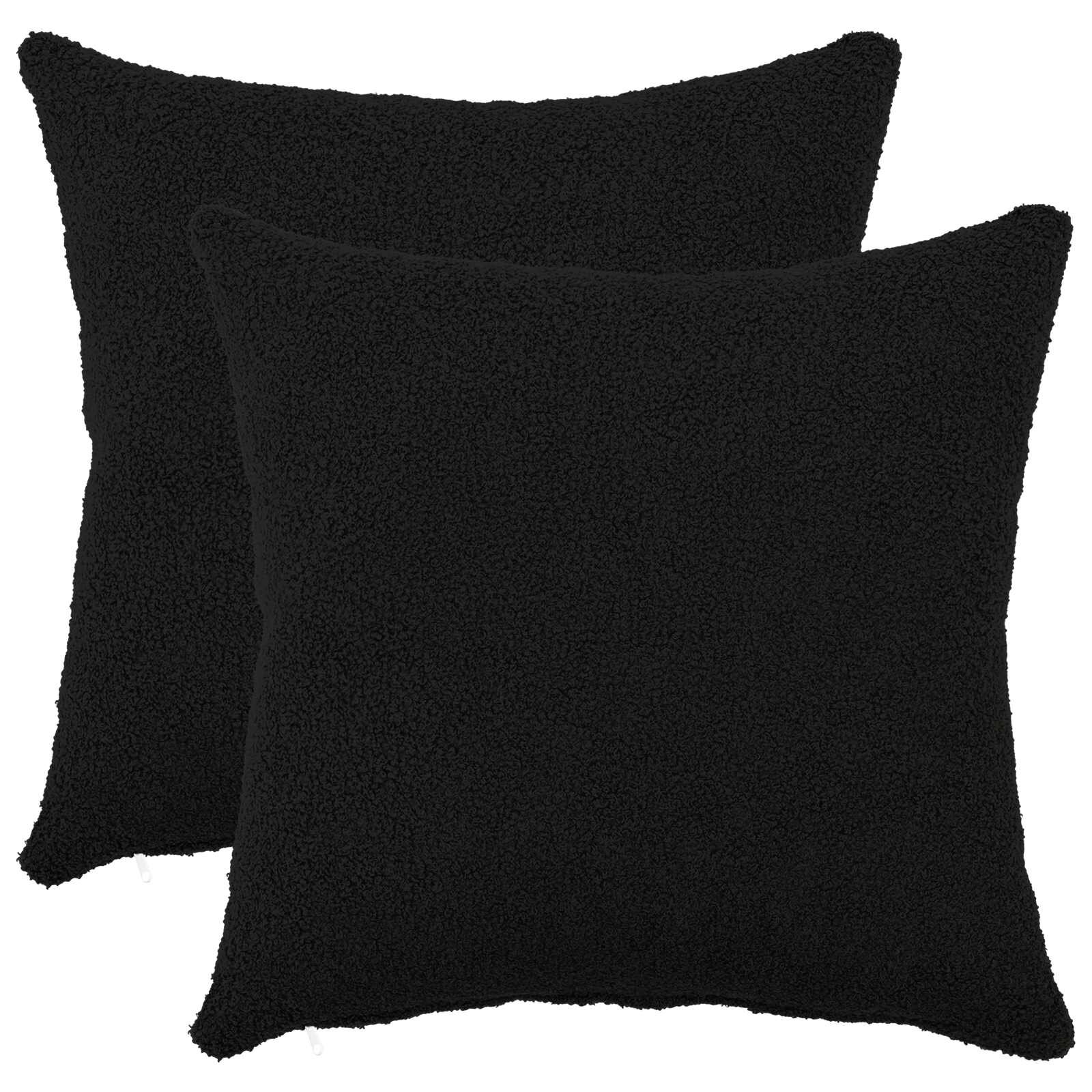 vidaXL Калъфка за възглавница 2 pcs HEERLEN Черно 50 x 50 cm Букле