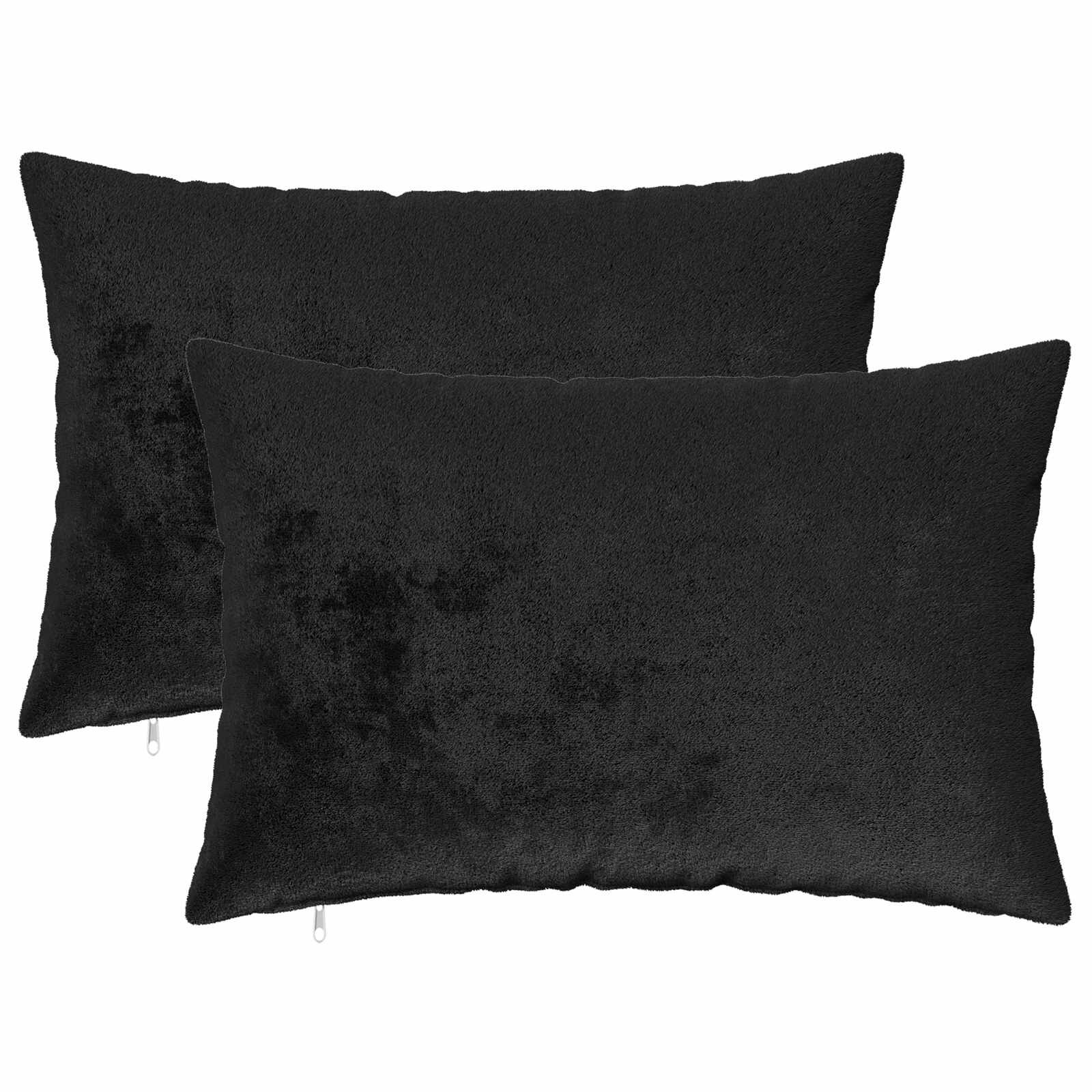 vidaXL Калъфка за възглавница 2 pcs HEERLEN Черно 50 x 70 cm Фланела