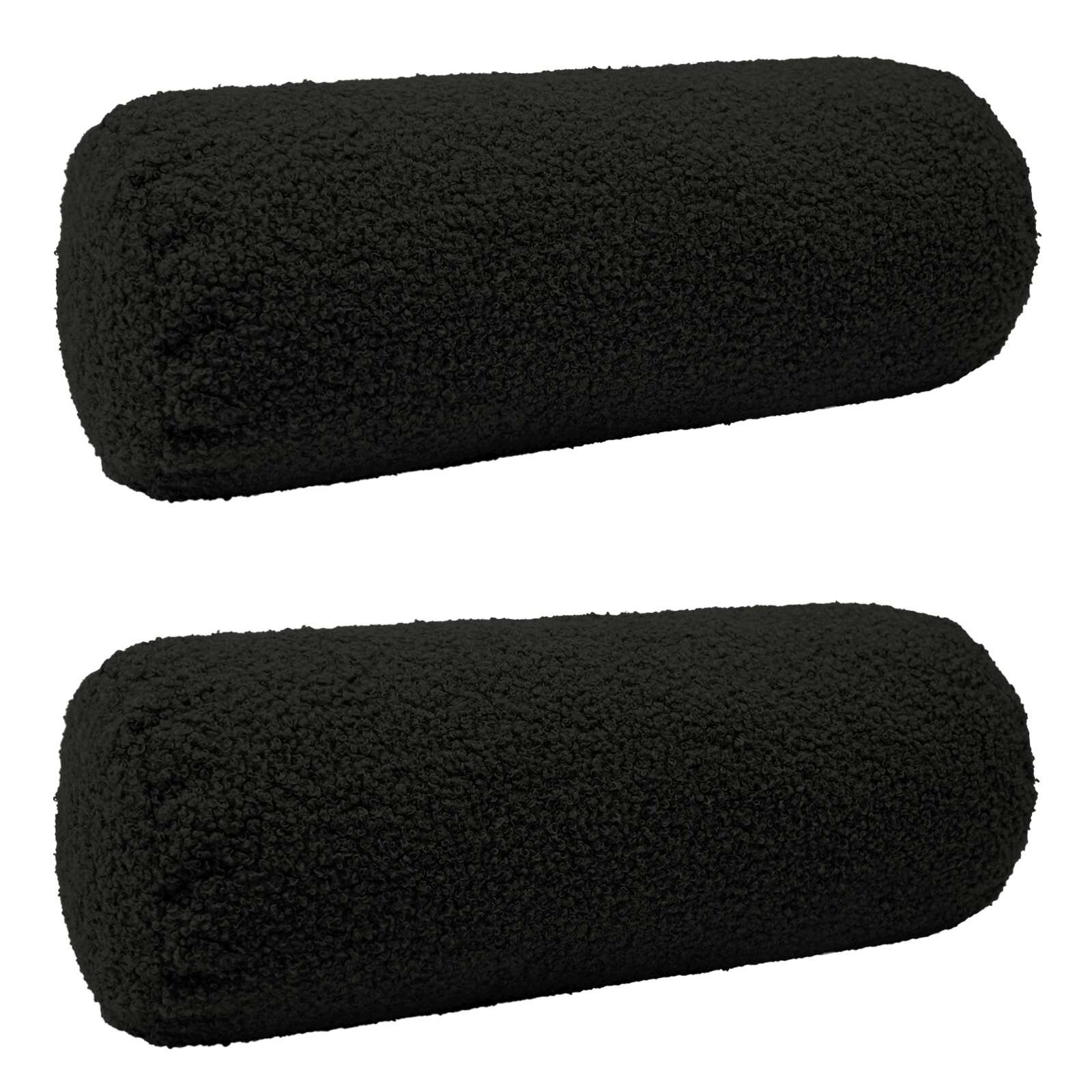 vidaXL Калъфка за възглавница 2 pcs HEERLEN Черно Ø 15 x 40 см Букле