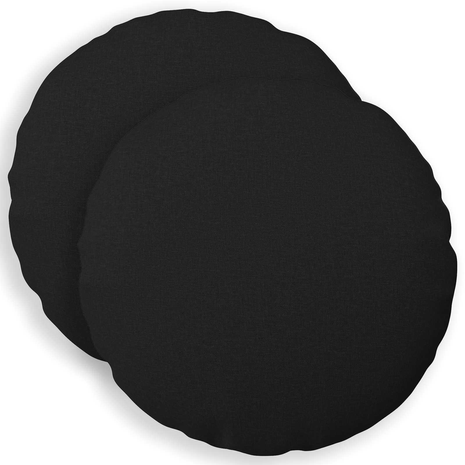 vidaXL Калъфка за възглавница 2 pcs HEERLEN Черно Ø 40 cm