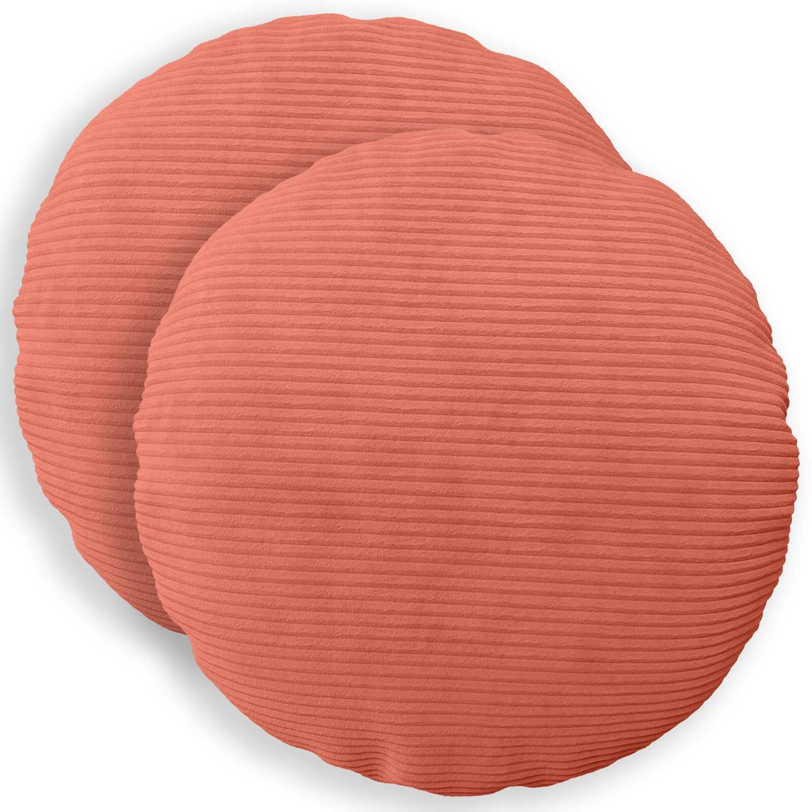 vidaXL Калъфка за възглавница 2 pcs HEERLEN Червено оранжево Ø 50 cm