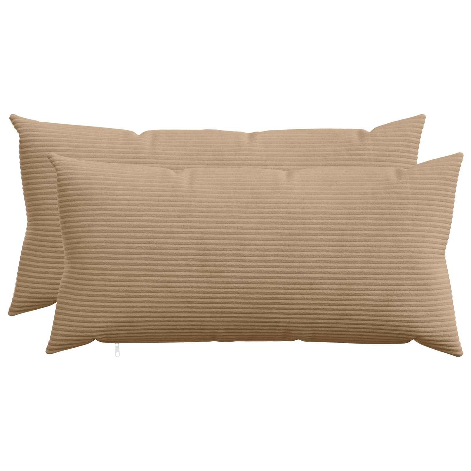 vidaXL Калъфка за възглавница 2 pcs HEERLEN Кафяво 40 x 80 cm кордурой