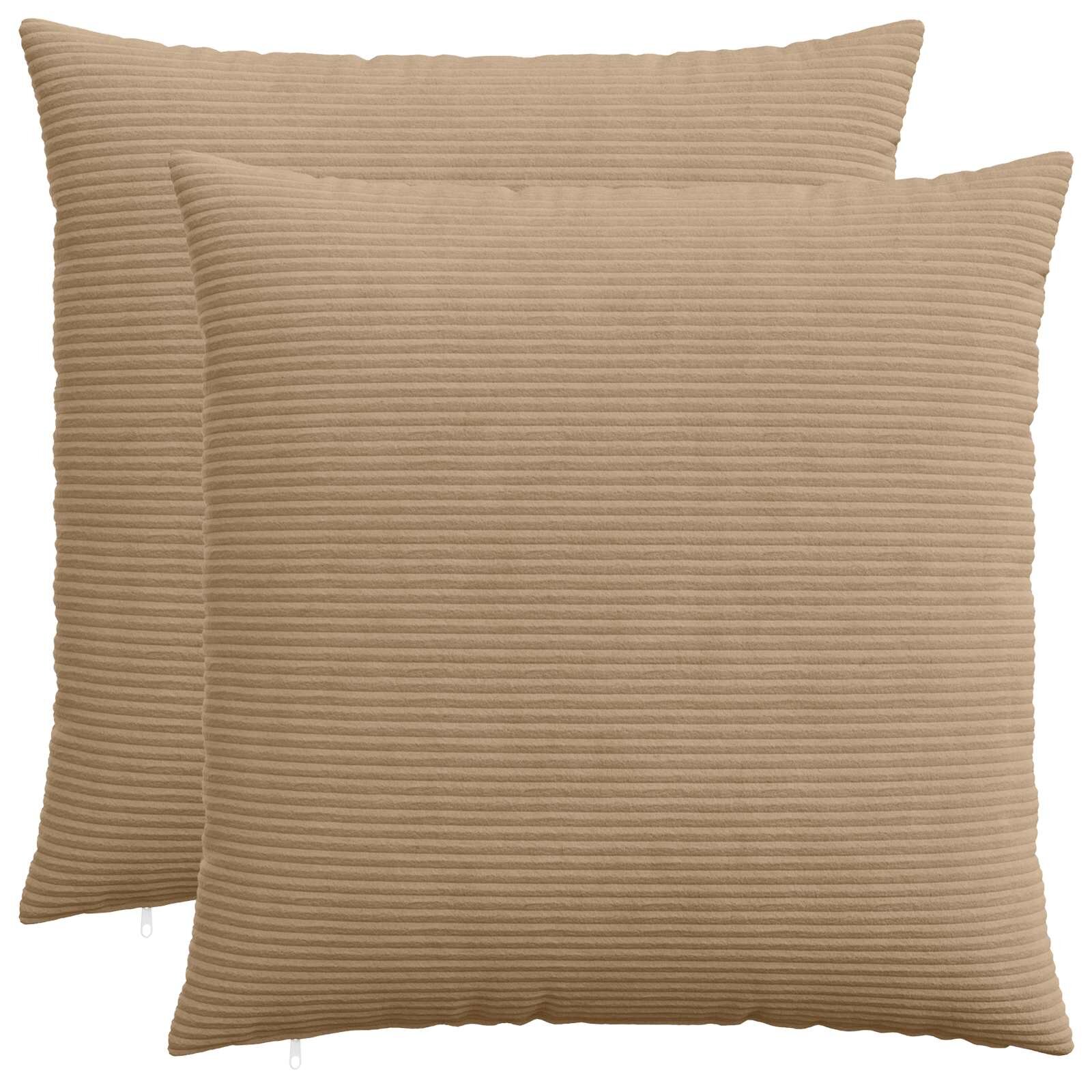 vidaXL Калъфка за възглавница 2 pcs HEERLEN Кафяво 80 x 80 cm кордурой