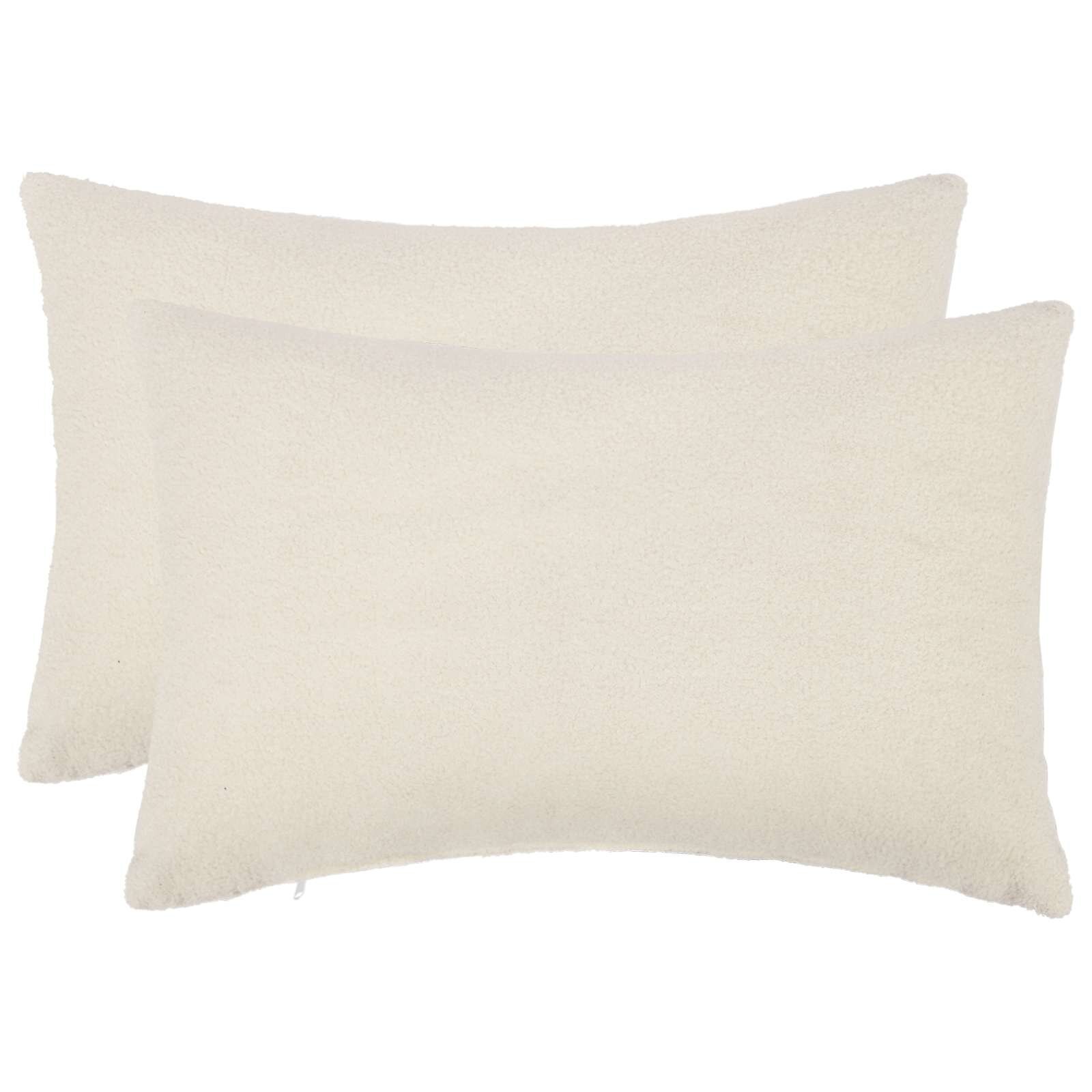vidaXL Калъфка за възглавница 2 pcs HEERLEN Кремаво 50 x 80 cm Букле