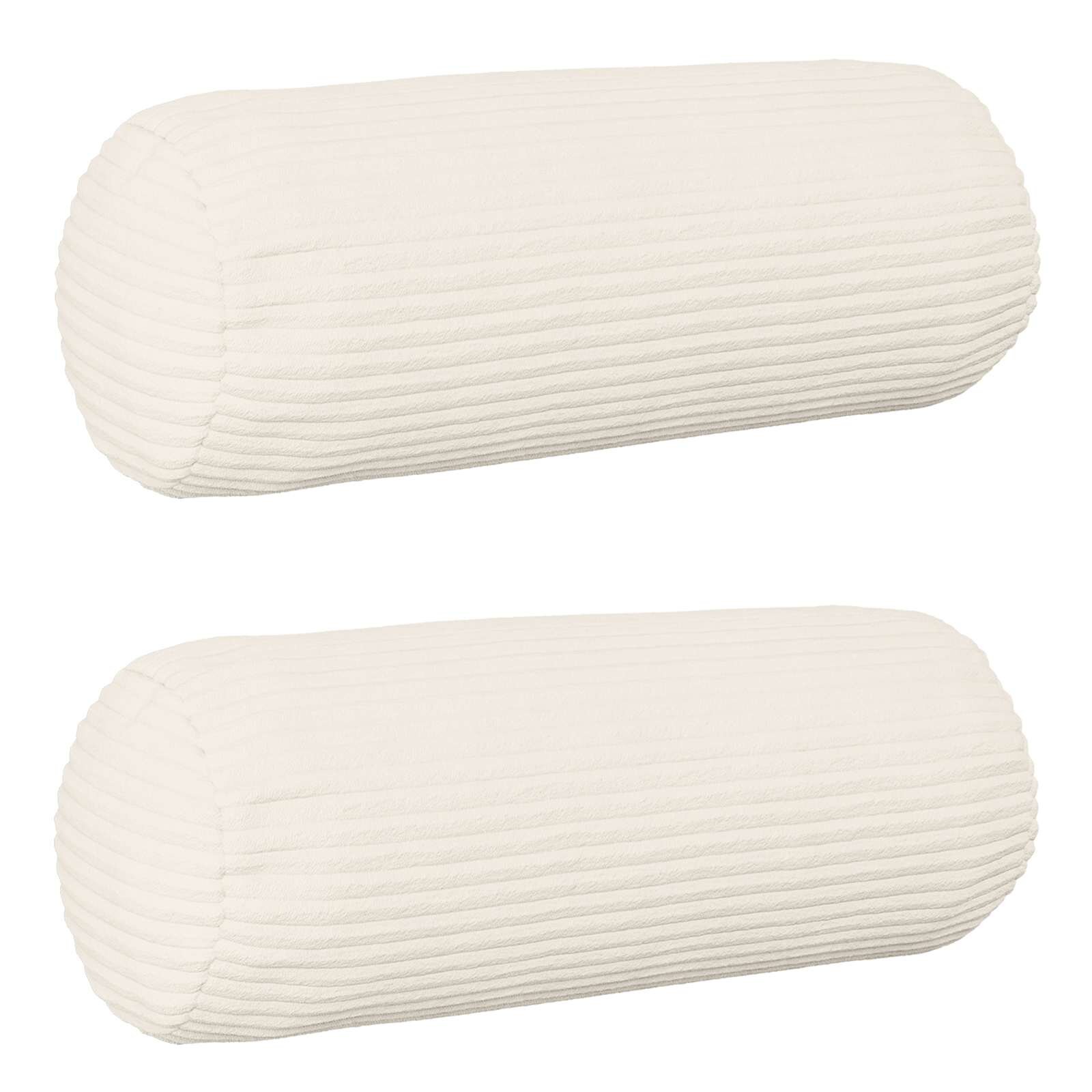 vidaXL Калъфка за възглавница 2 pcs HEERLEN Кремаво Ø 15 x 40 см