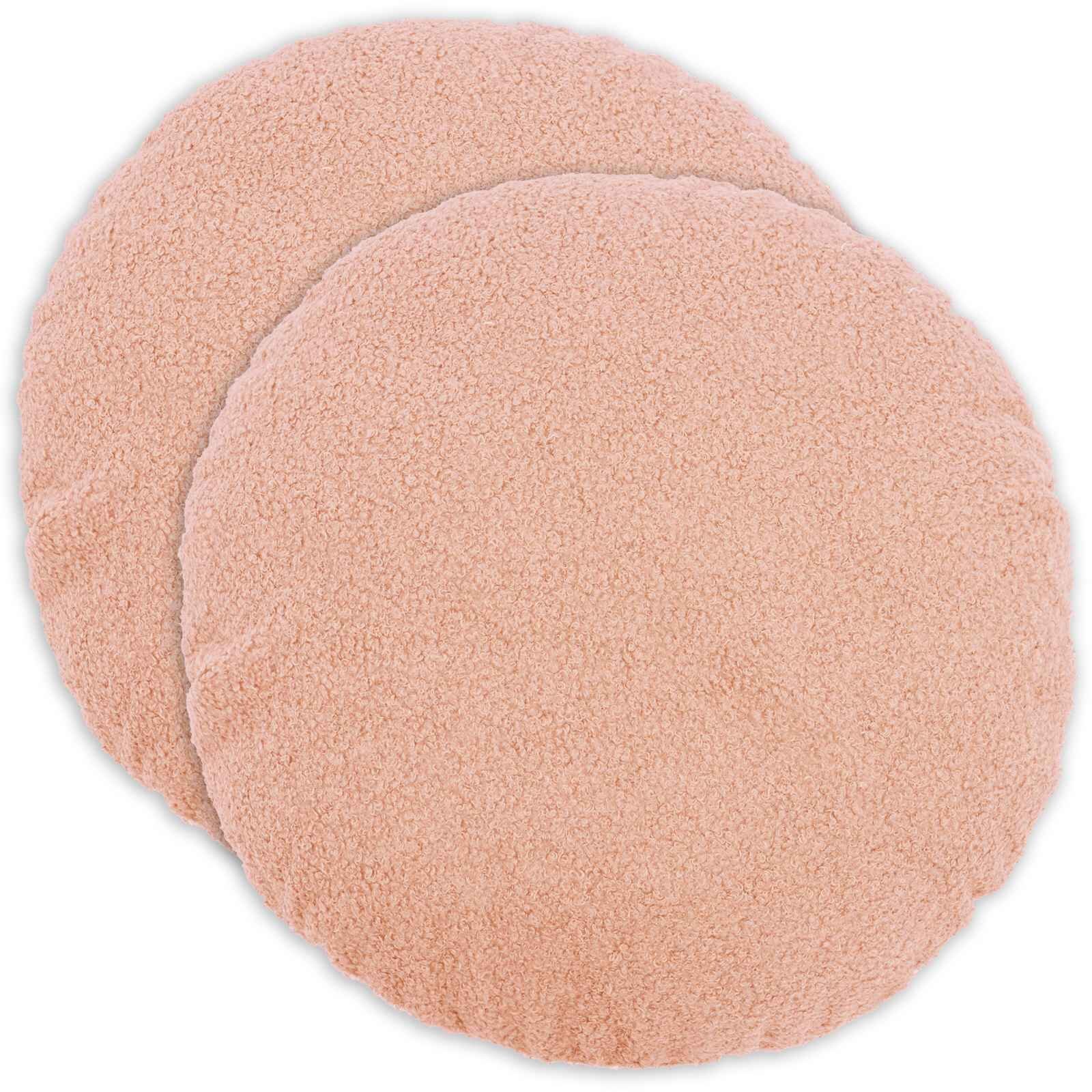 vidaXL Калъфка за възглавница 2 pcs HEERLEN Розово Ø 40 cm Букле