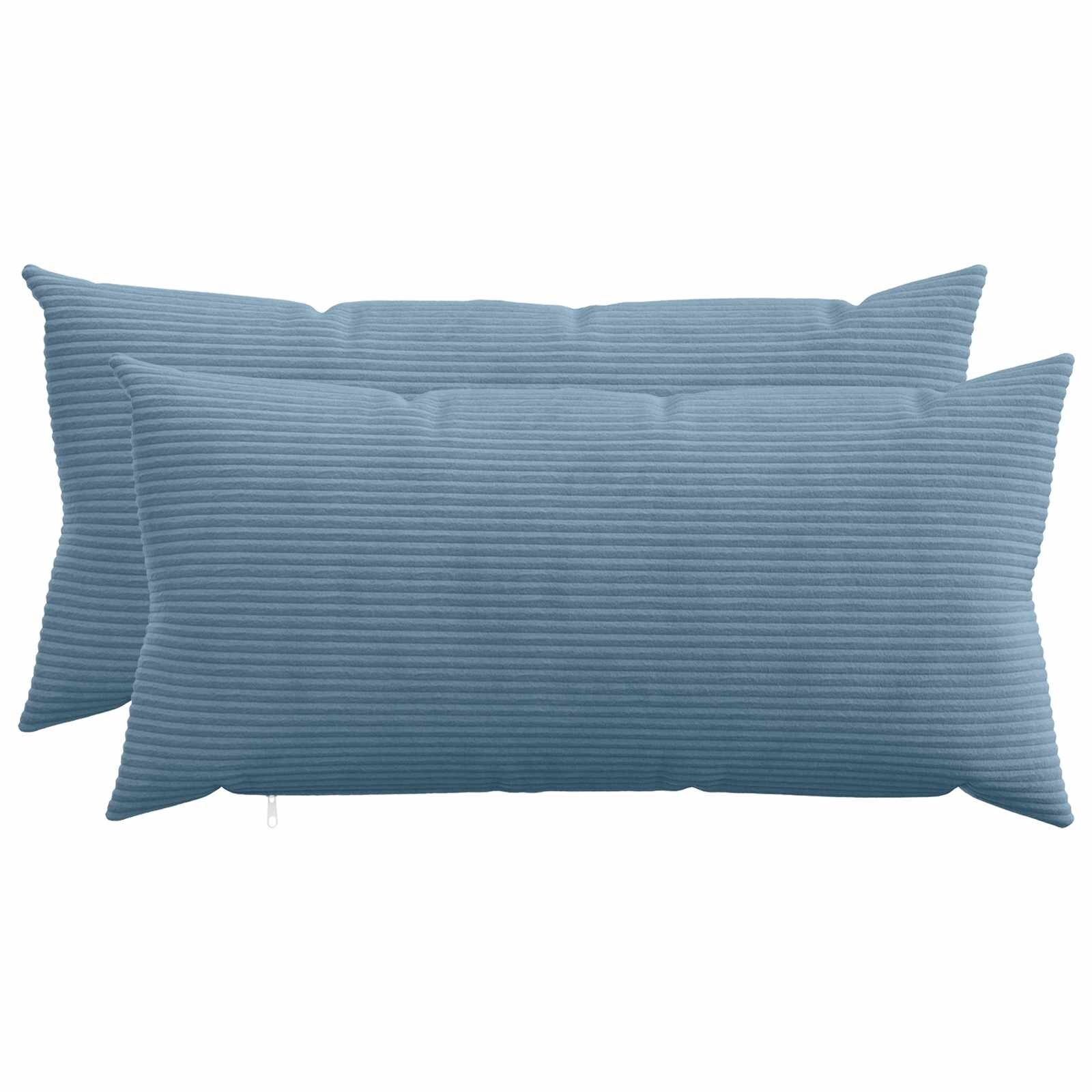 vidaXL Калъфка за възглавница 2 pcs HEERLEN Синьо 40 x 80 cm кордурой