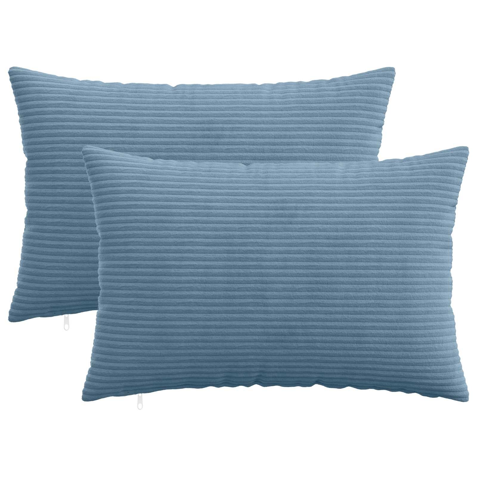 vidaXL Калъфка за възглавница 2 pcs HEERLEN Синьо 50 x 75 cm кордурой