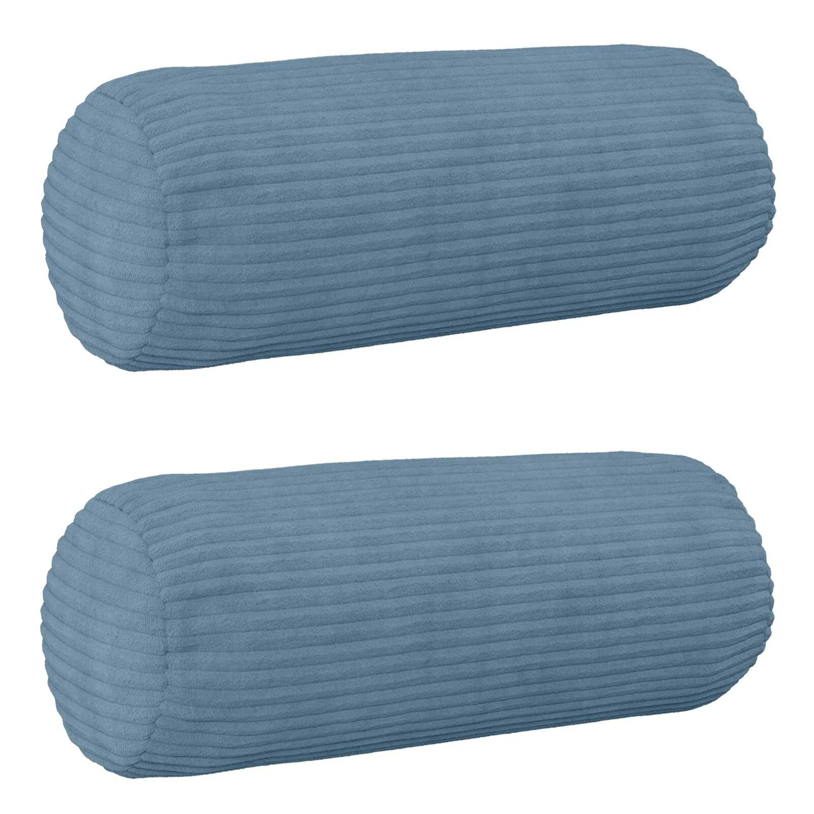 vidaXL Калъфка за възглавница 2 pcs HEERLEN Синьо Ø 15 x 40 см