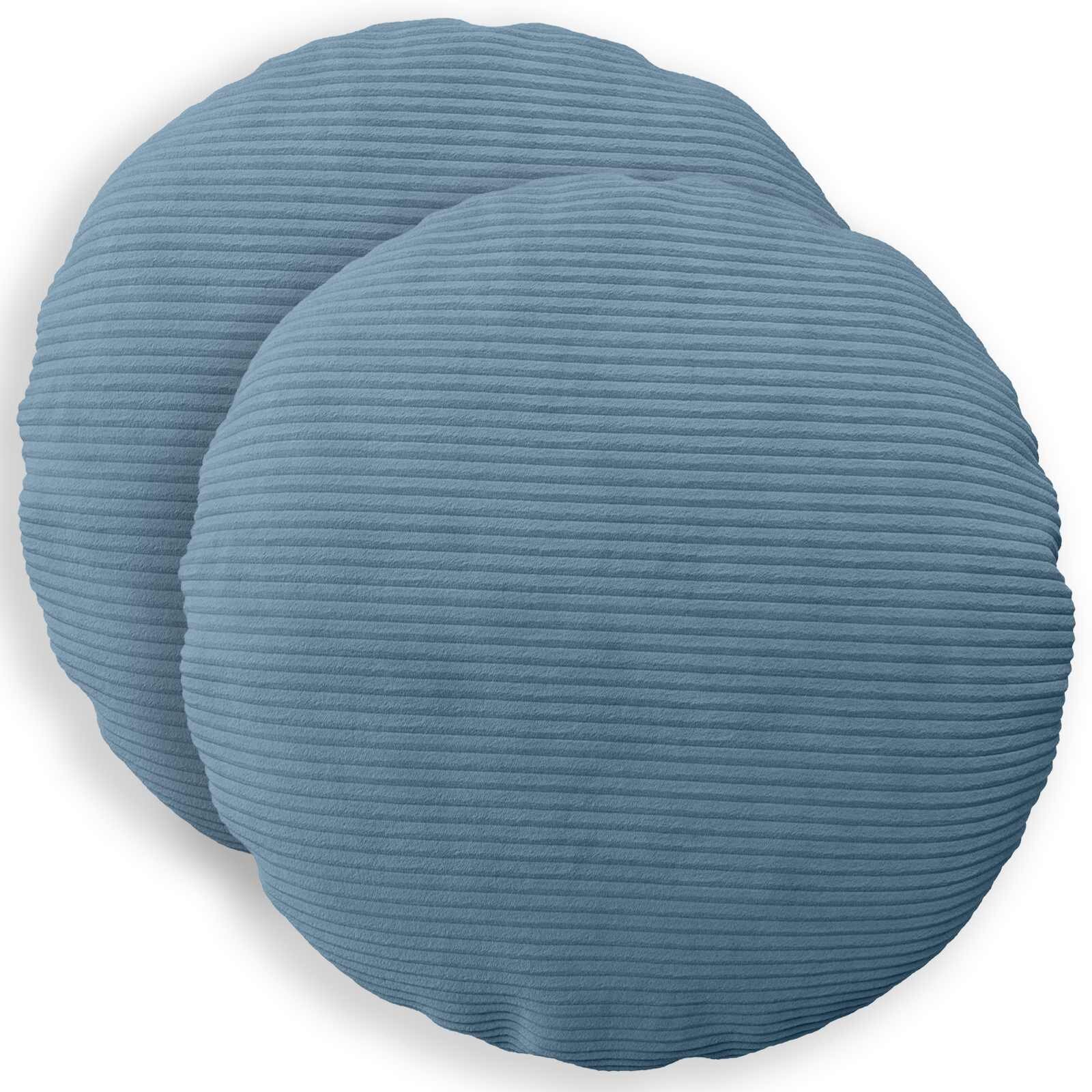 vidaXL Калъфка за възглавница 2 pcs HEERLEN Синьо Ø 50 cm кордурой