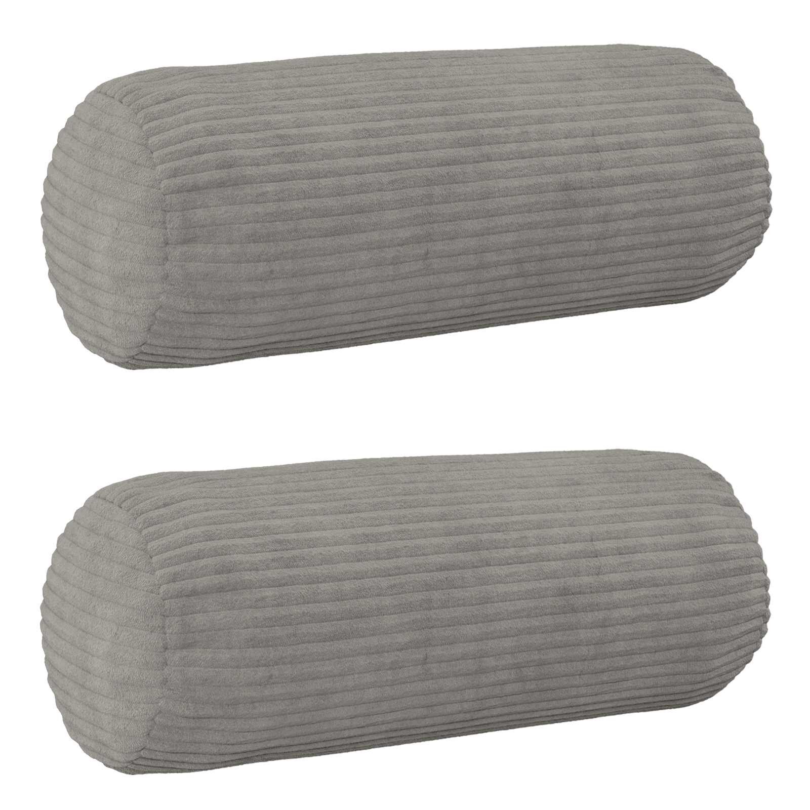 vidaXL Калъфка за възглавница 2 pcs HEERLEN Светлосиво Ø 15 x 40 см