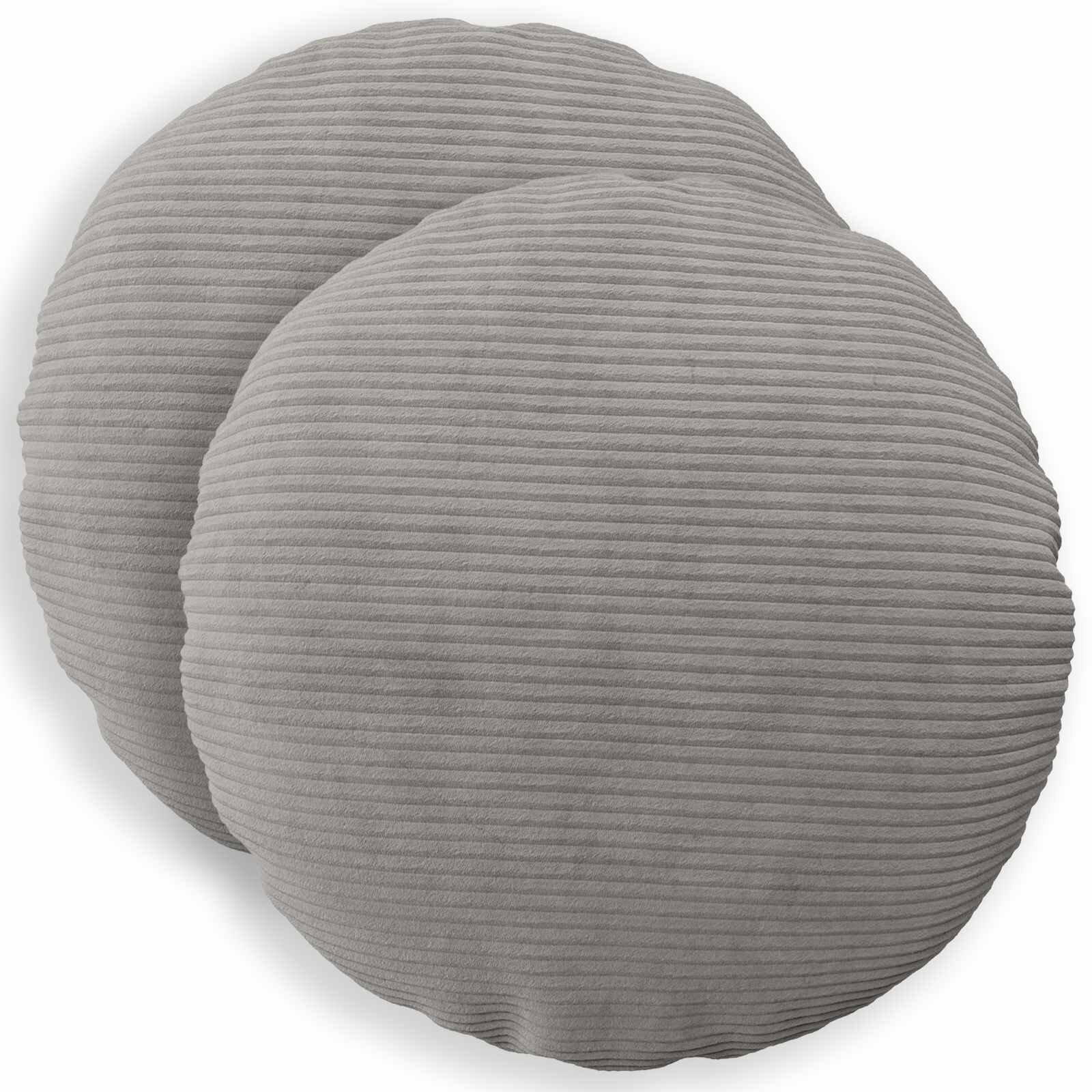 vidaXL Калъфка за възглавница 2 pcs HEERLEN Светлосиво Ø 50 cm