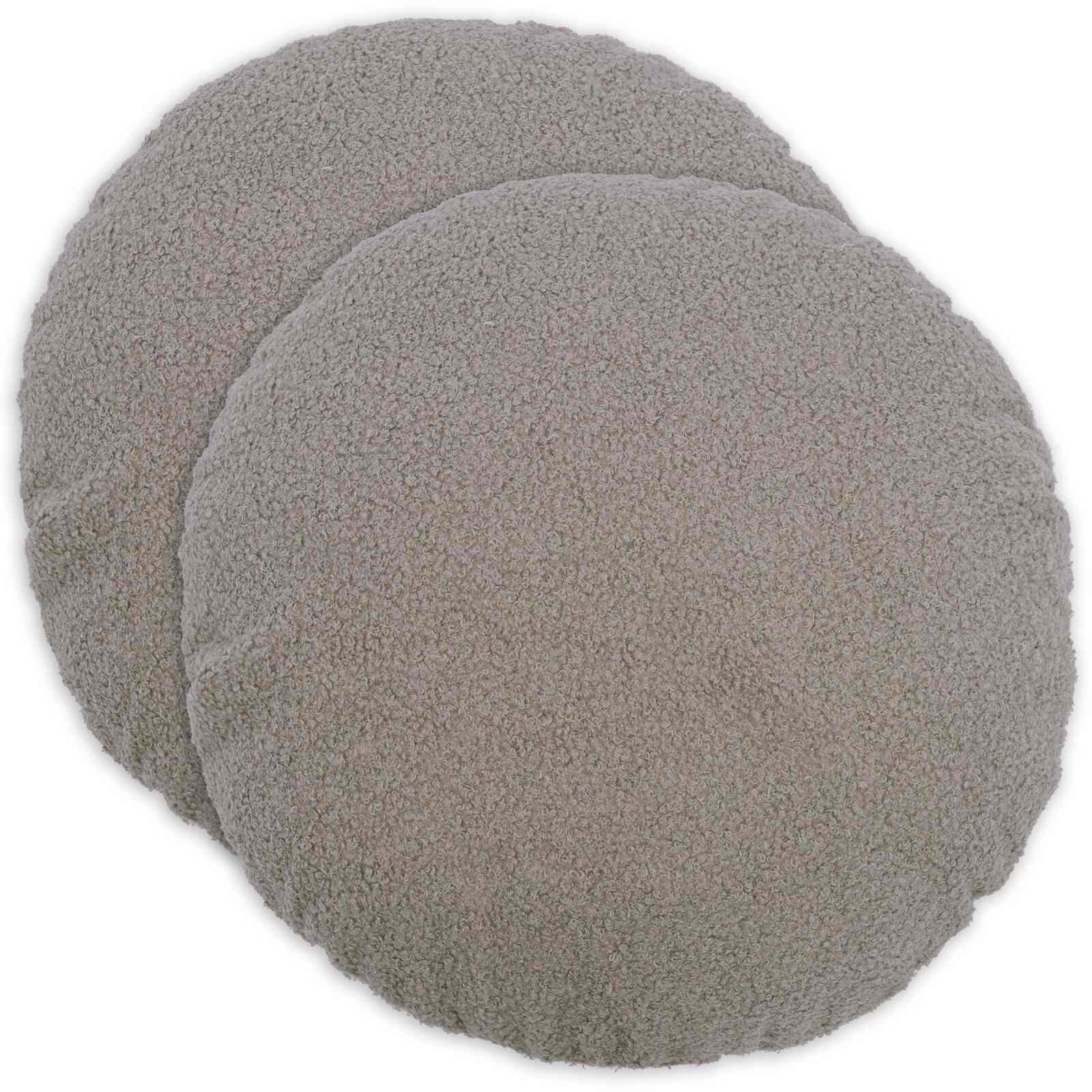 vidaXL Калъфка за възглавница 2 pcs HEERLEN Светлосиво Ø 60 cm Букле